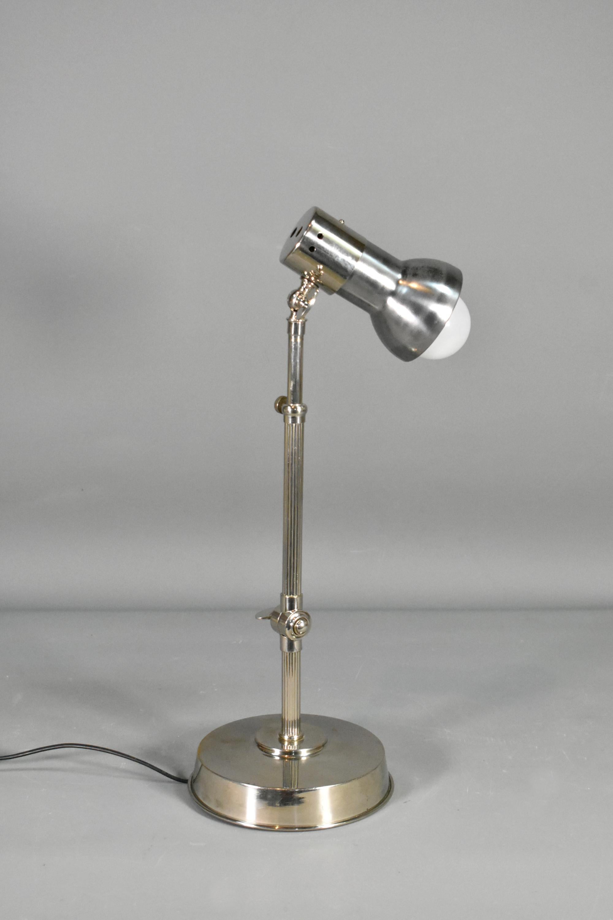 Polished French Art Deco Anglepoise Desk Lamp in Chrome For Sale