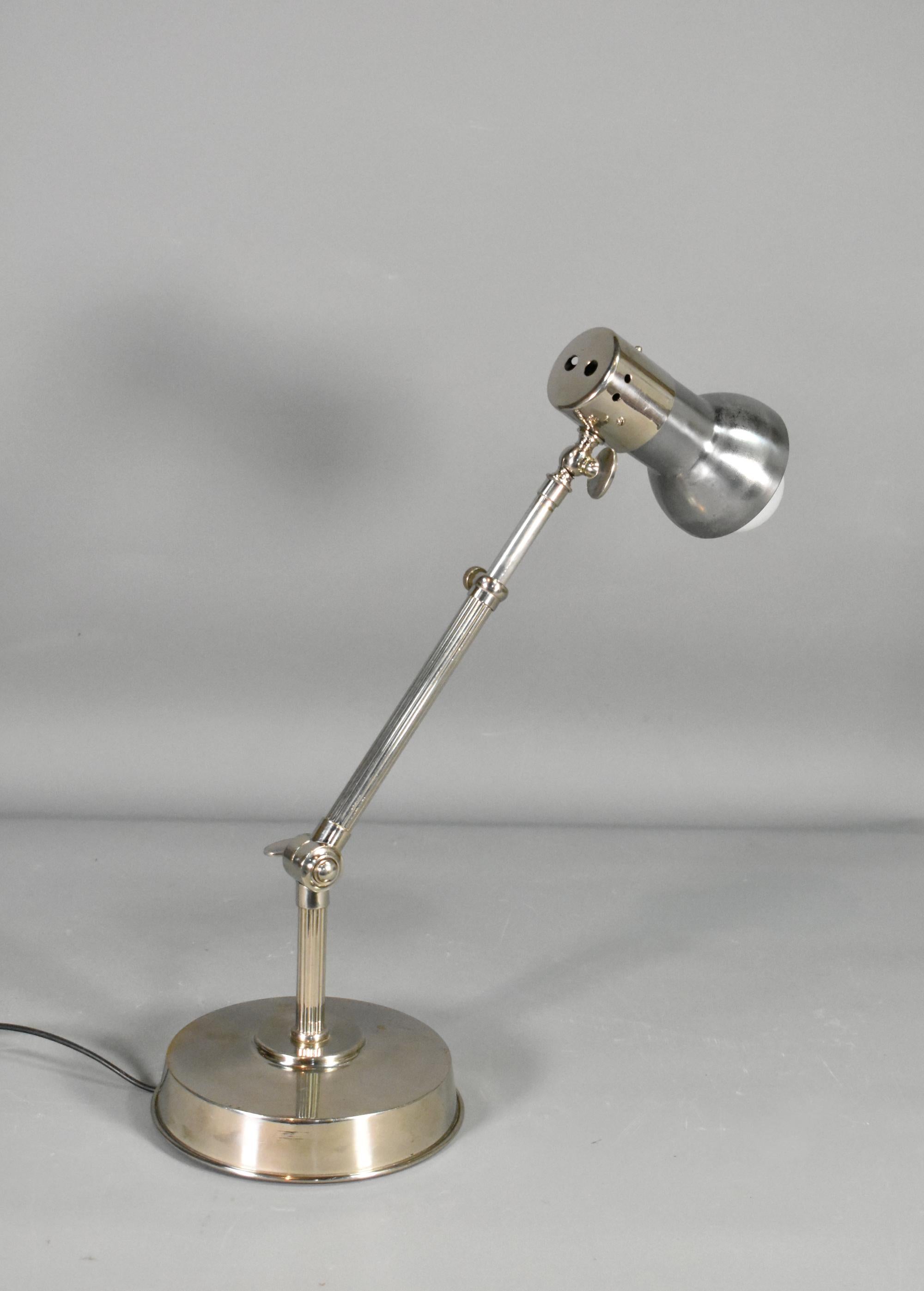 20th Century French Art Deco Anglepoise Desk Lamp in Chrome For Sale