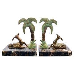 French Art Deco Antelope Bookends