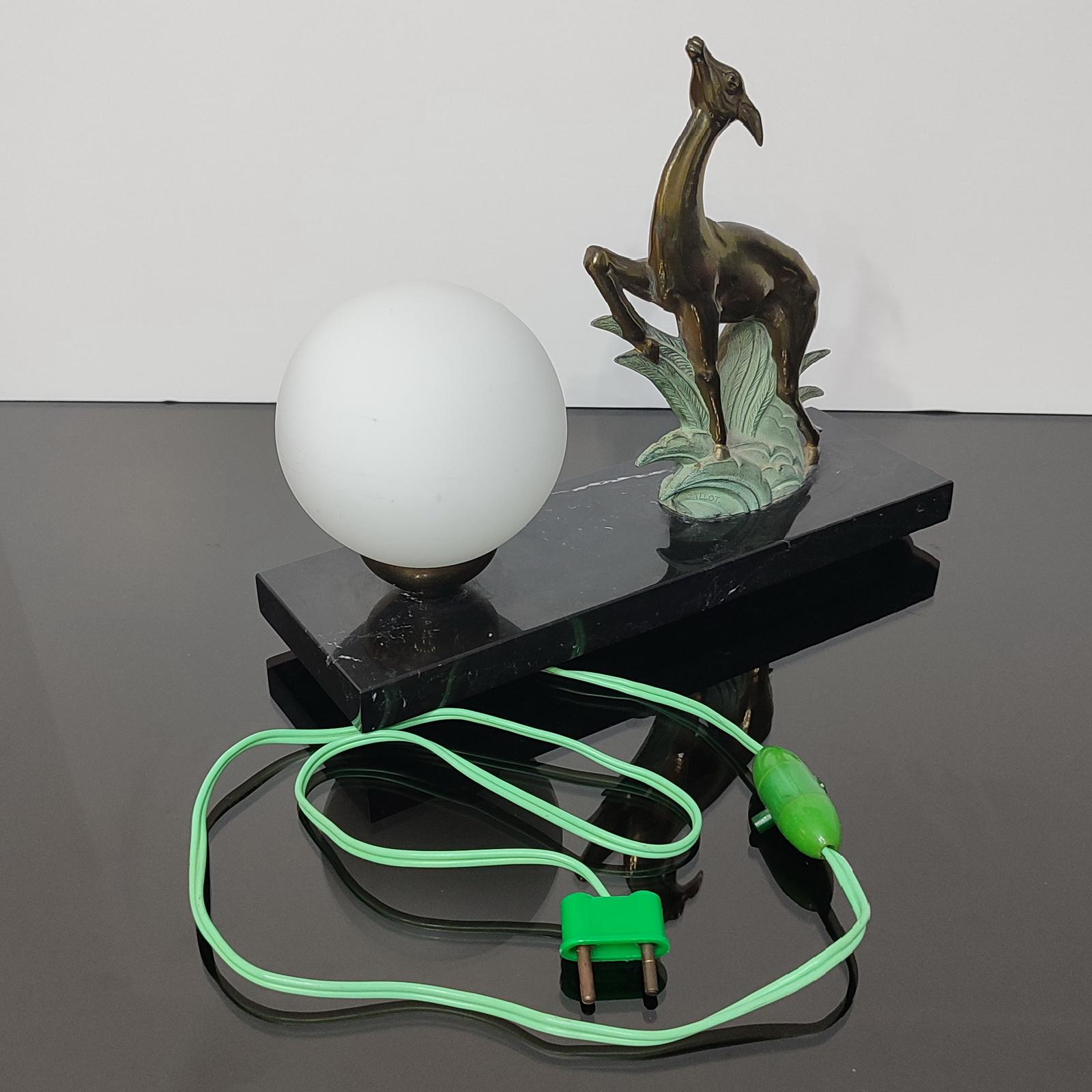 French Art Deco Antelope Table Lamp or Night-Light Sculpture, 1930s 11