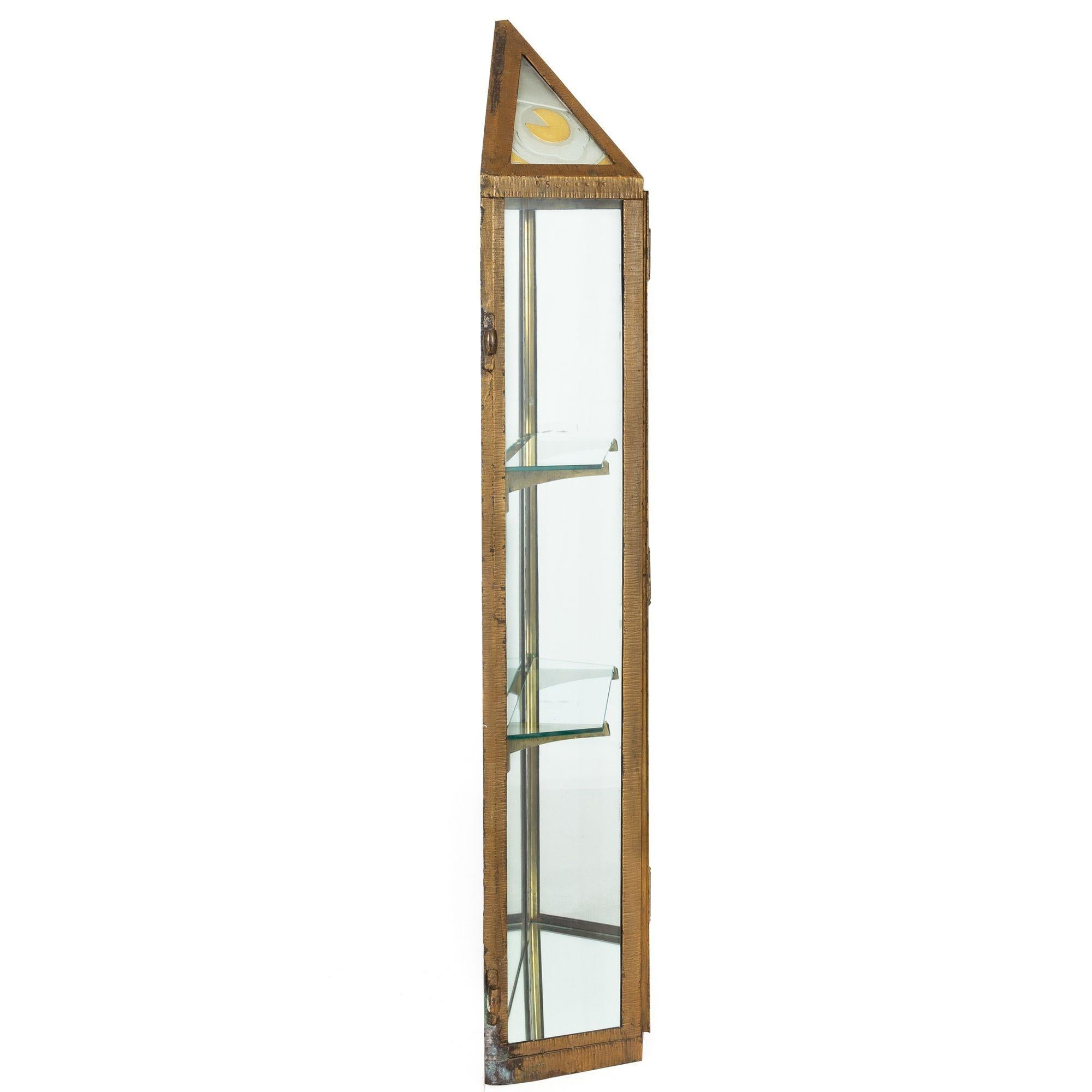 20th Century French Art Deco Antique Hanging Display Cabinet Vitrine, circa 1930s For Sale