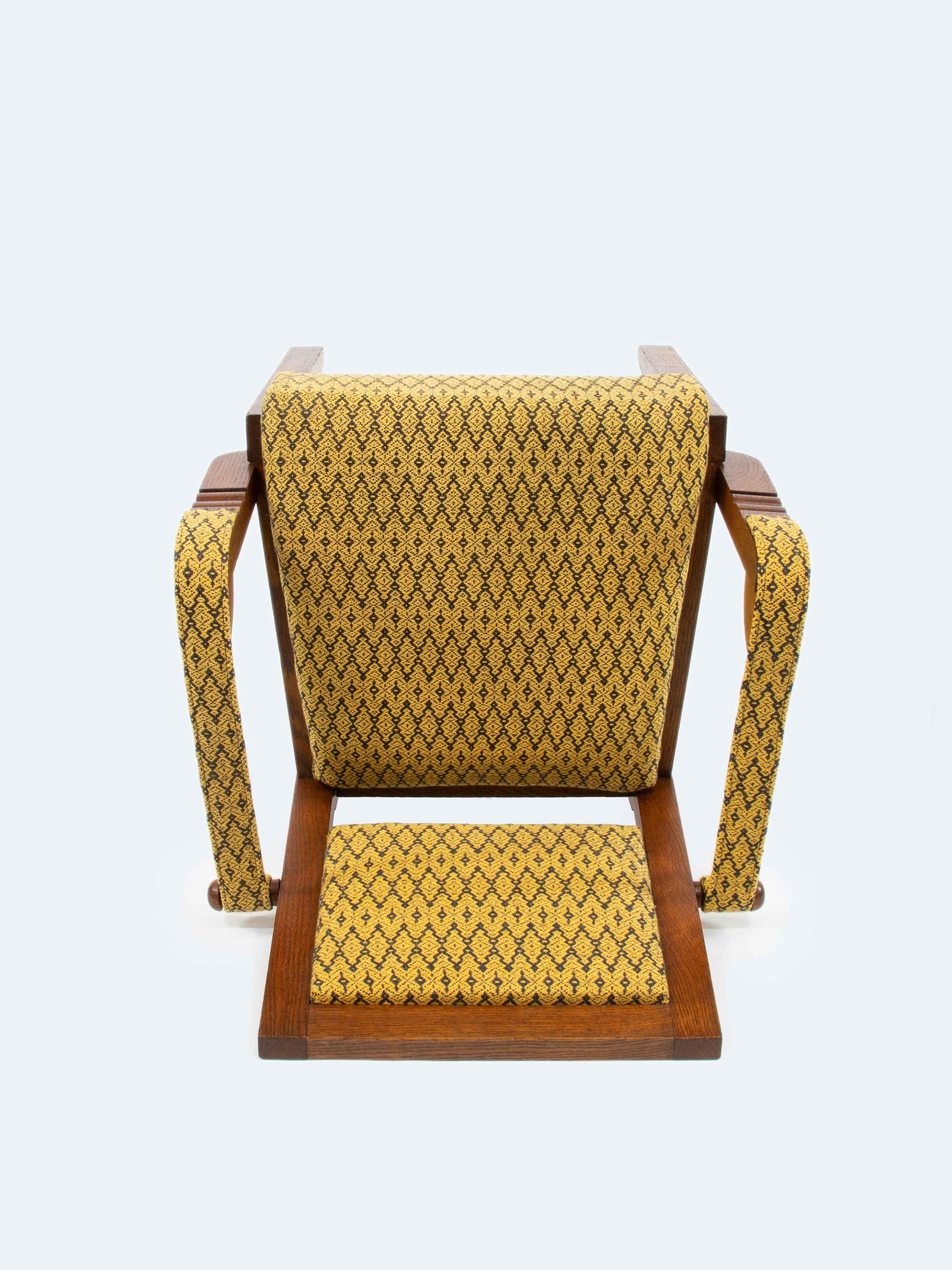 Textile French Art Deco Armchair by Charles Dudouyt, 1930s For Sale
