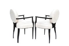 Französisch Art Deco Sessel Dominique Stil ultrasuede Stoff, Paar