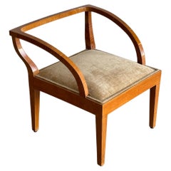 French Art Deco armchair with tan velvet seat