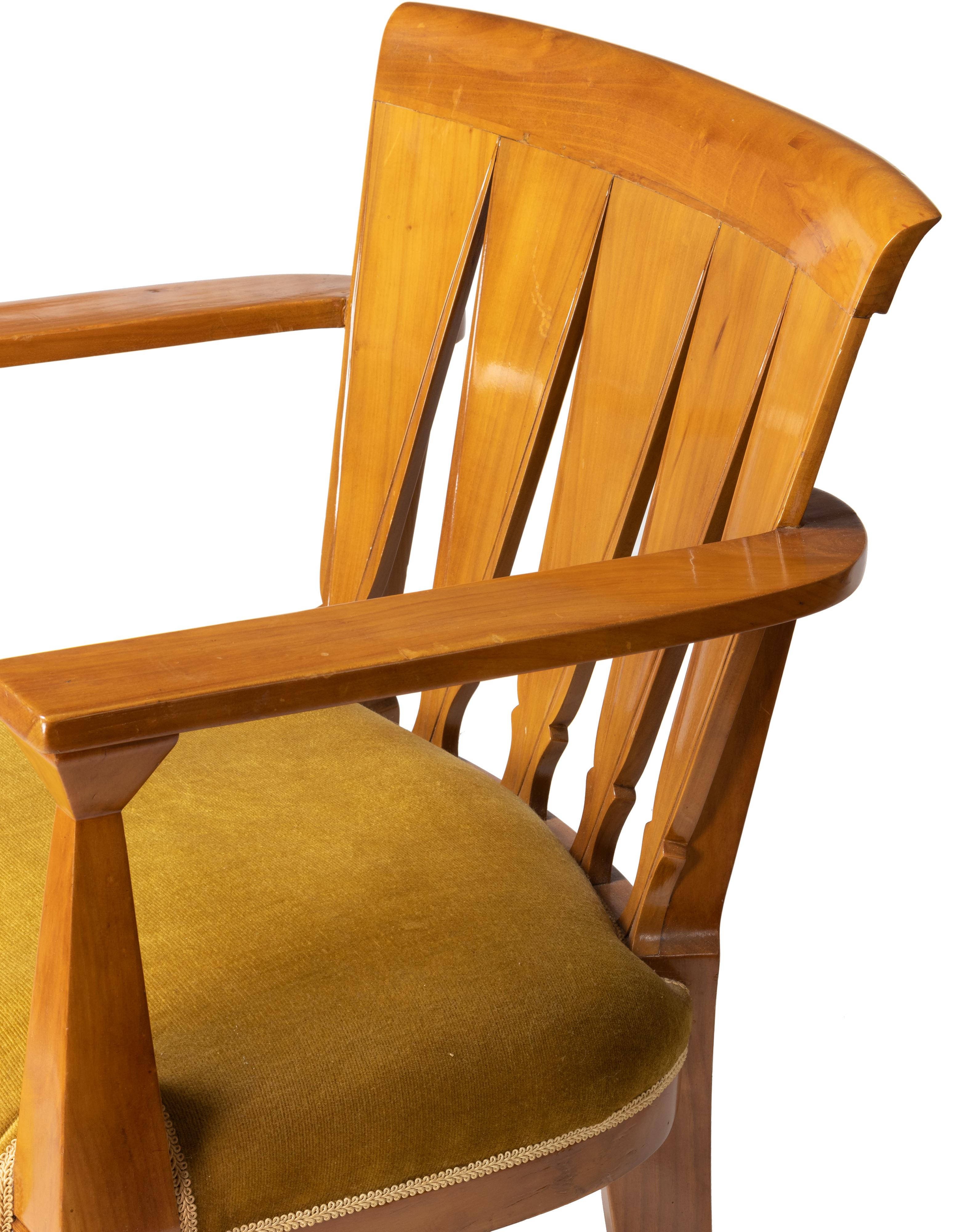 French Art Deco Armchair Yellow, 20th Century For Sale 1