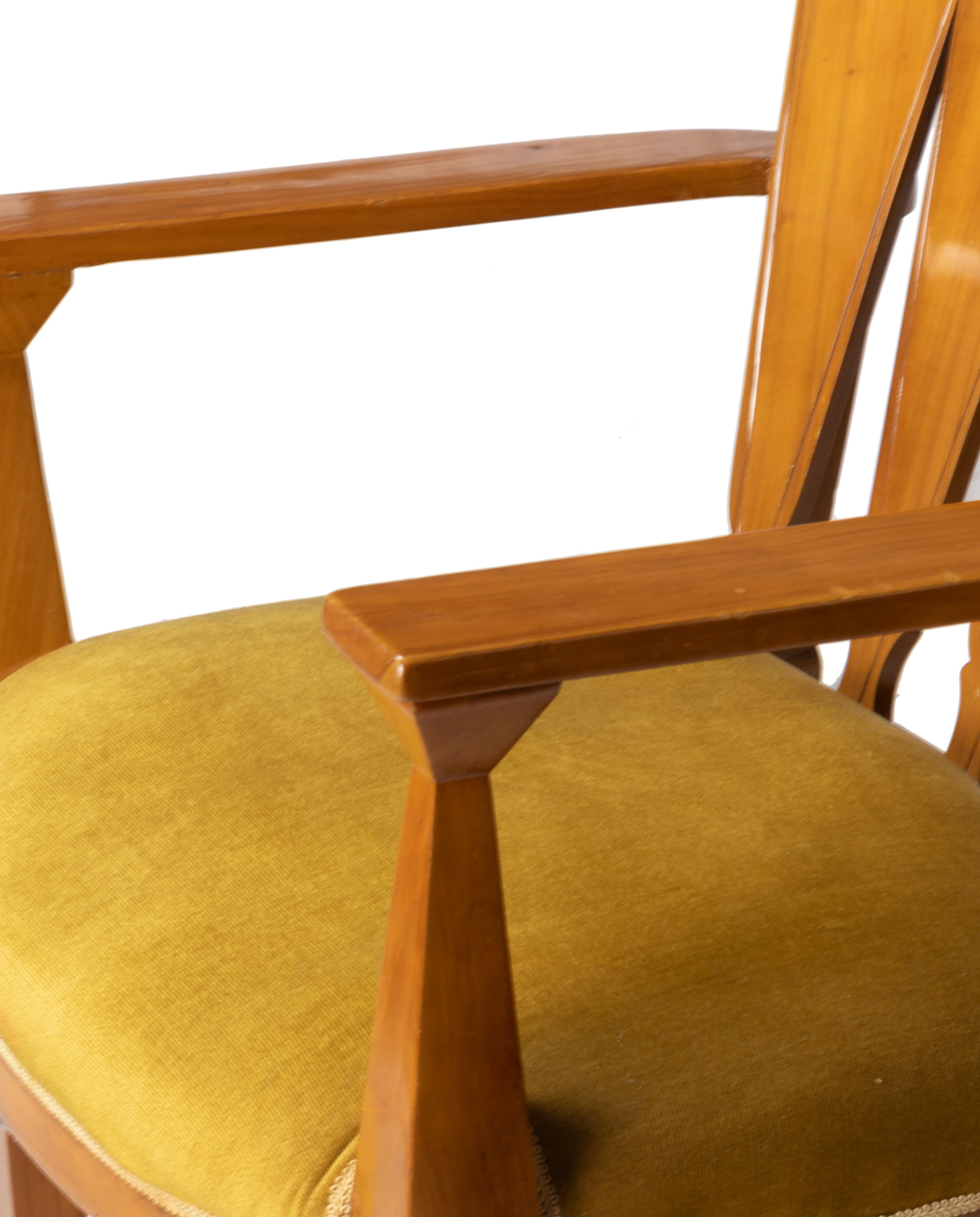 French Art Deco Armchair Yellow, 20th Century For Sale 2