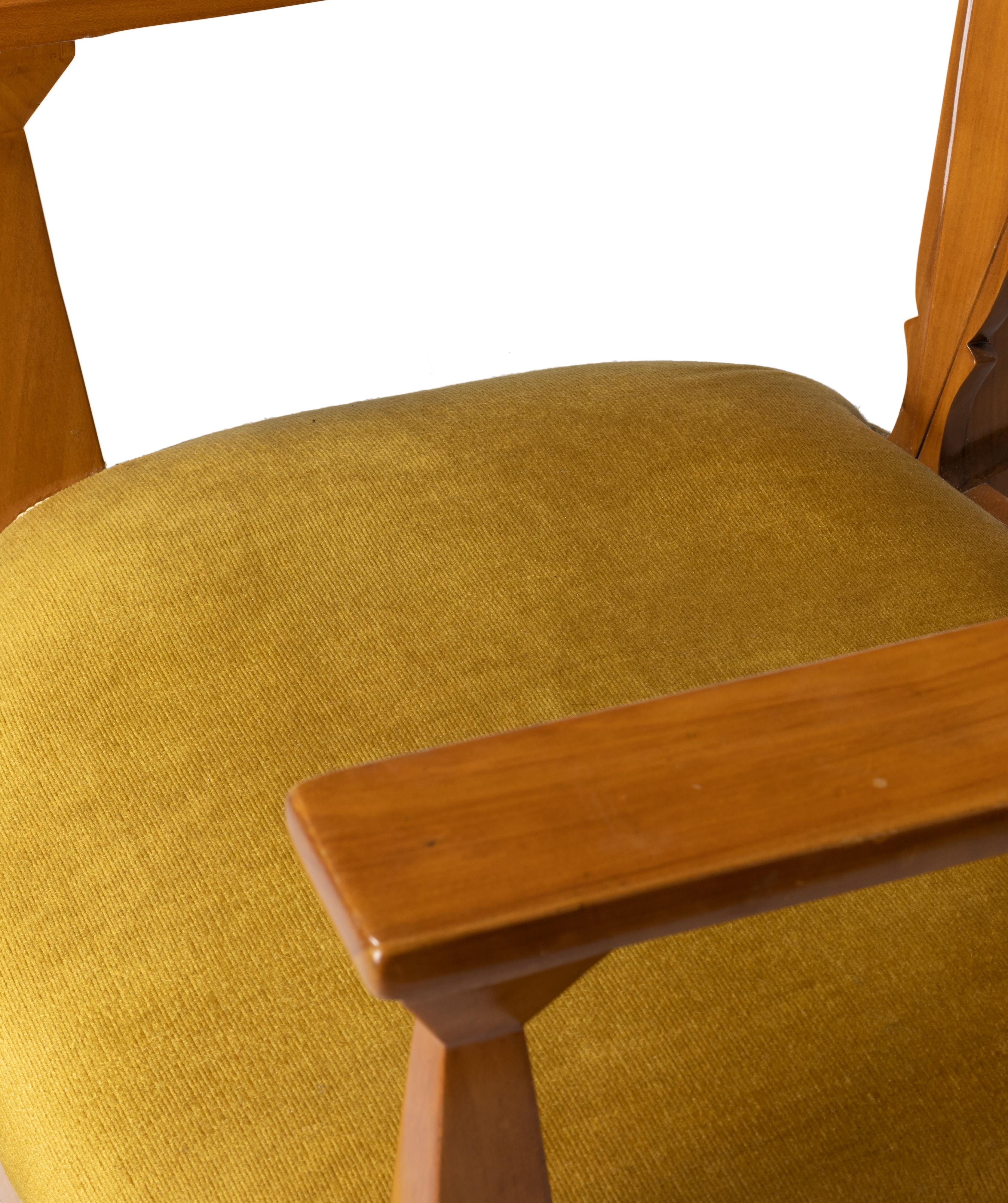 French Art Deco Armchair Yellow, 20th Century For Sale 3