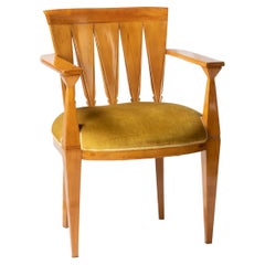 French Art Deco Armchair Yellow, 20th Century