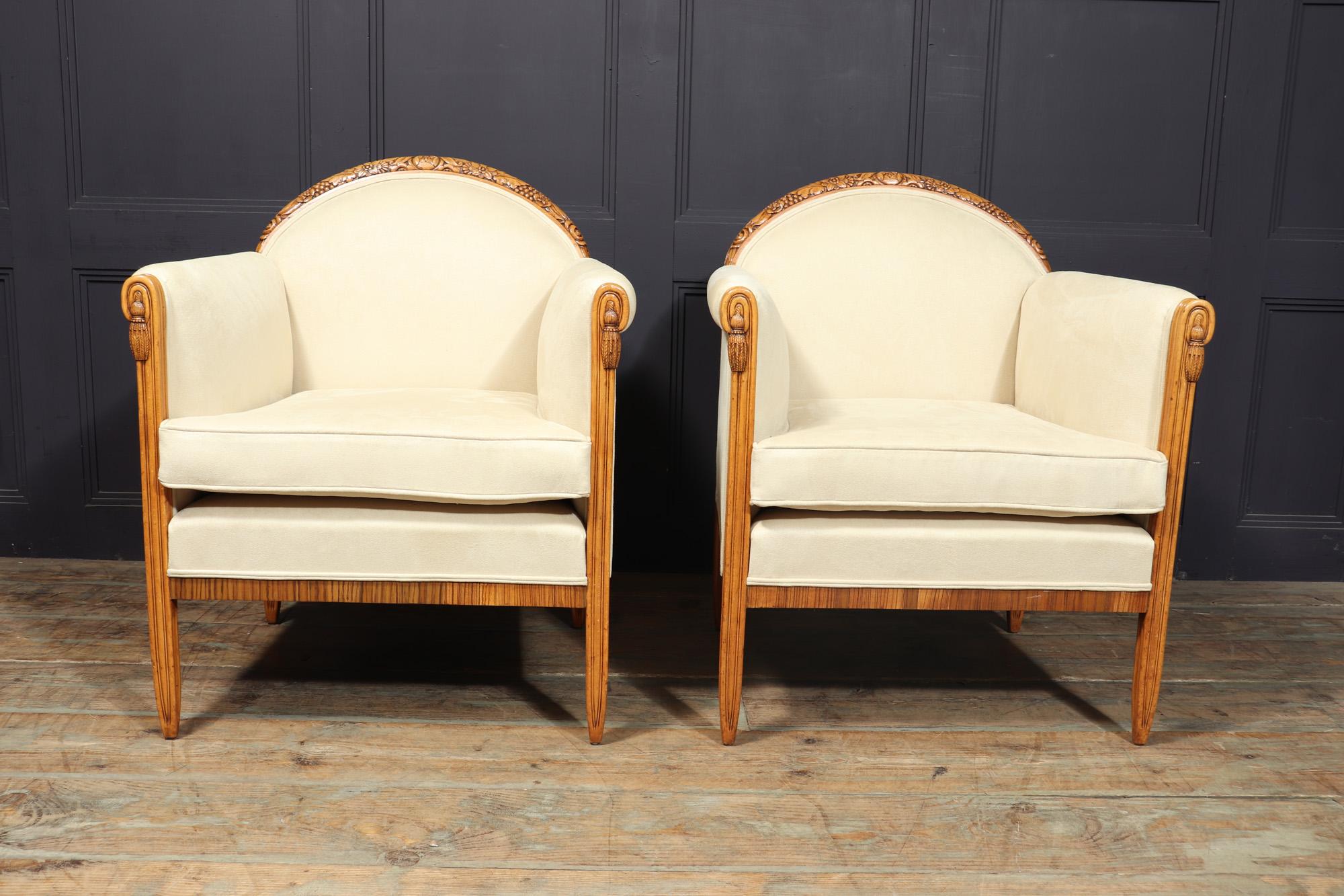 French Art Deco Armchairs by Paul Follot For Sale 5