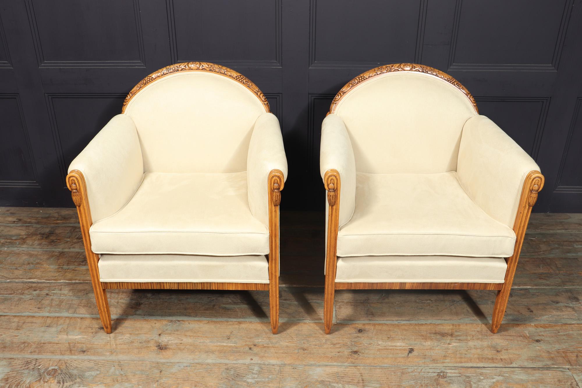 French Art Deco Armchairs by Paul Follot For Sale 6