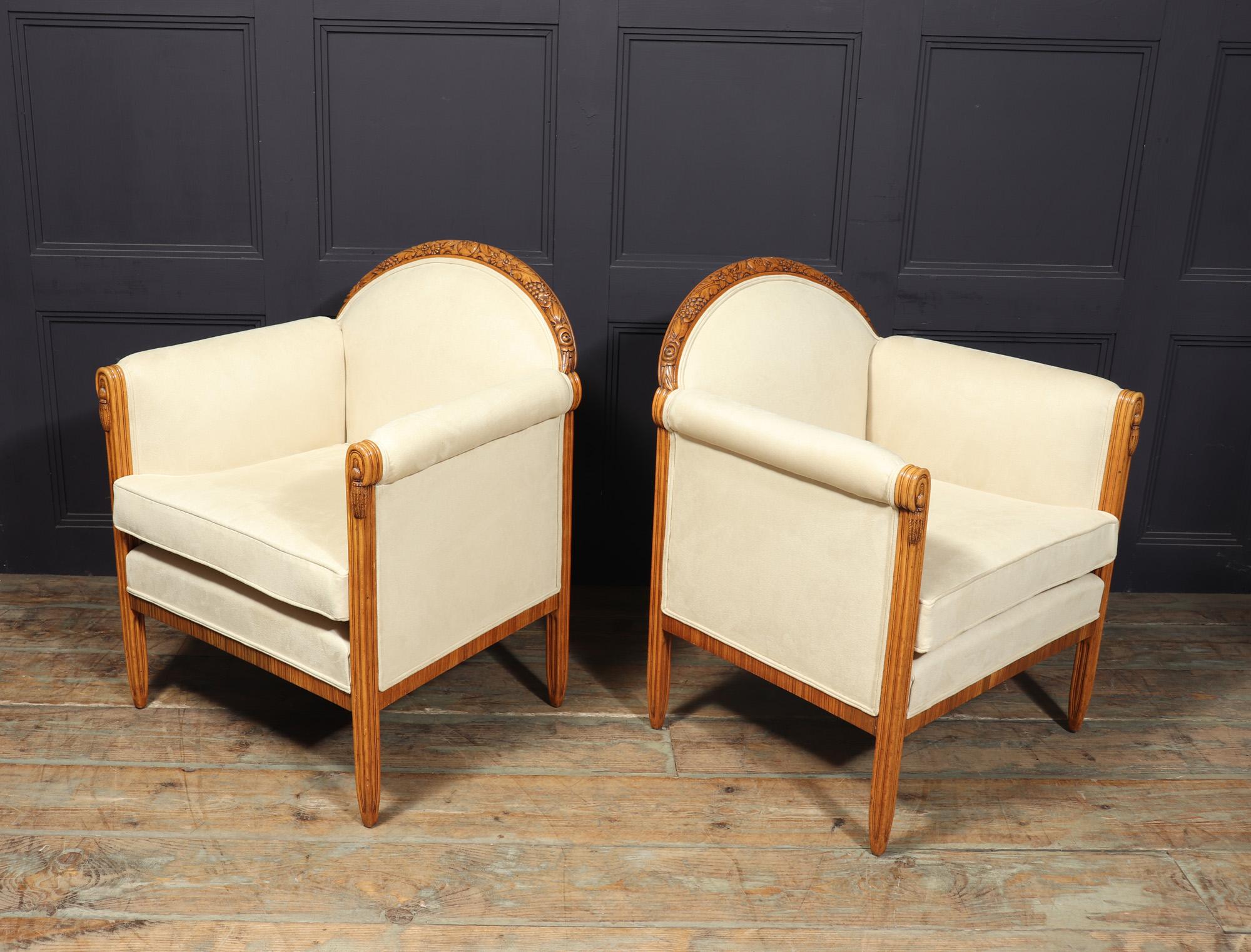 French Art Deco Armchairs by Paul Follot For Sale 7