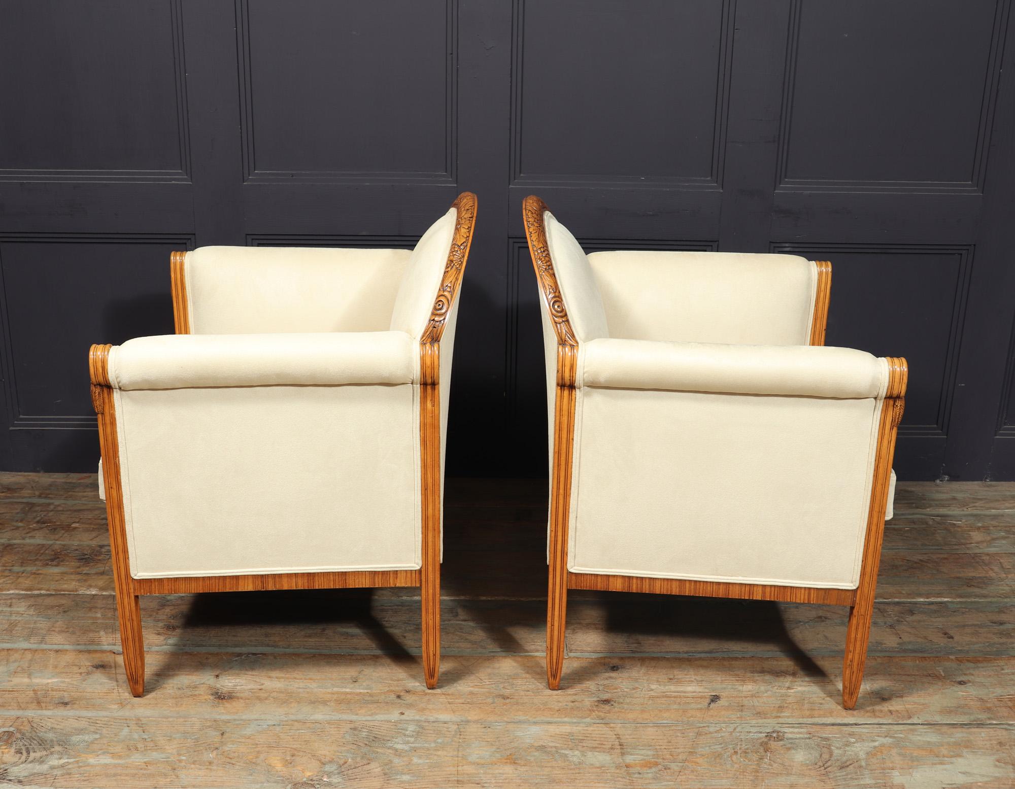 French Art Deco Armchairs by Paul Follot For Sale 8