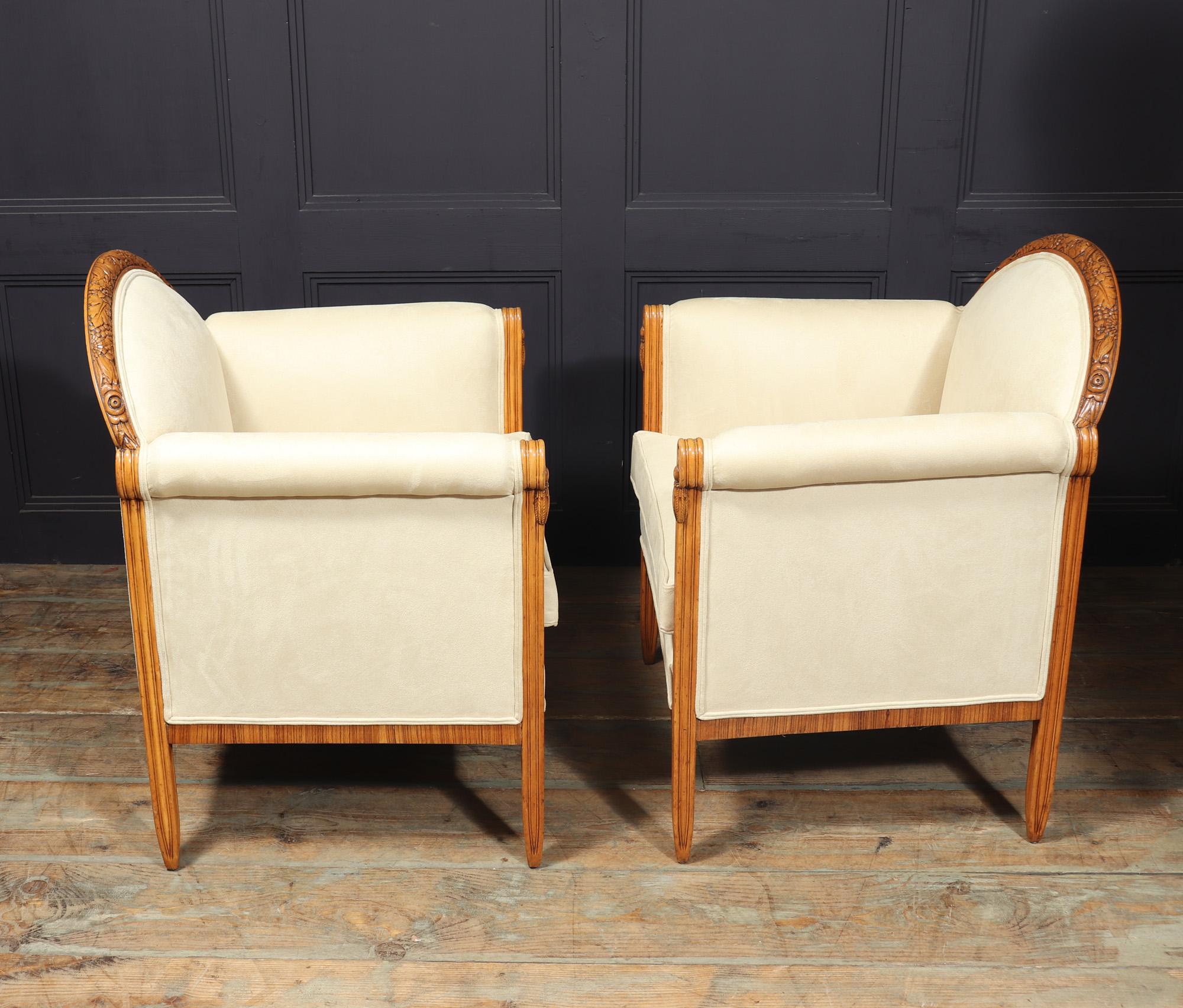 French Art Deco Armchairs by Paul Follot For Sale 11