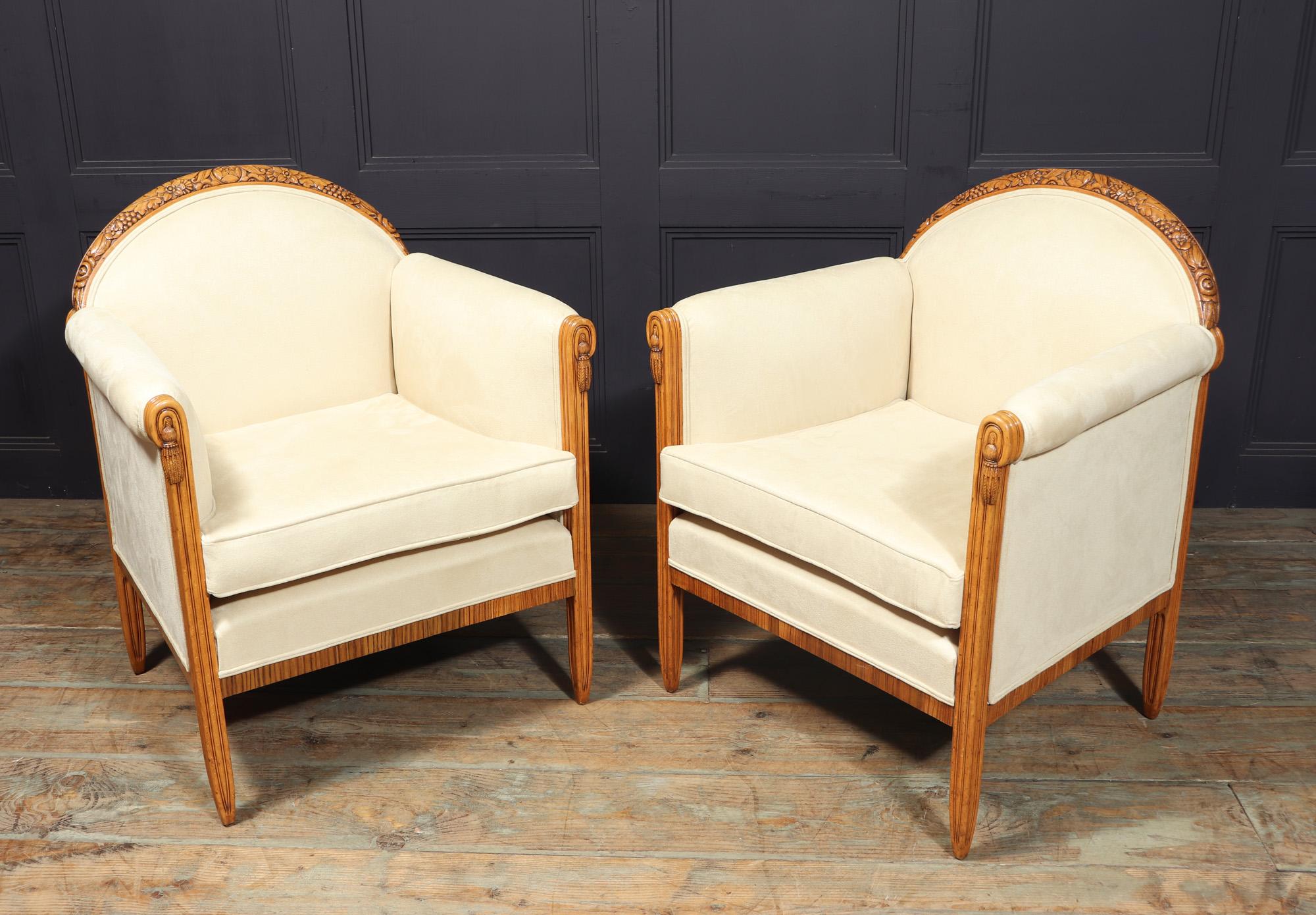 French Art Deco Armchairs by Paul Follot For Sale 12