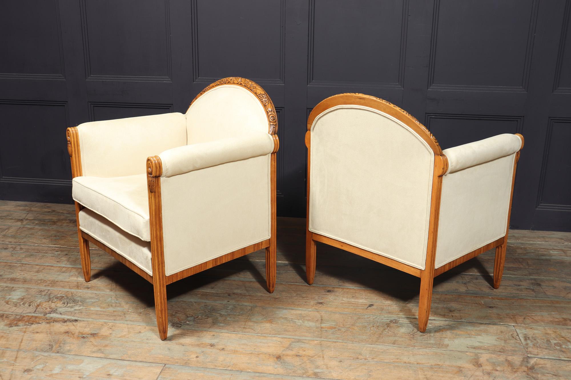 French Art Deco Armchairs by Paul Follot For Sale 13