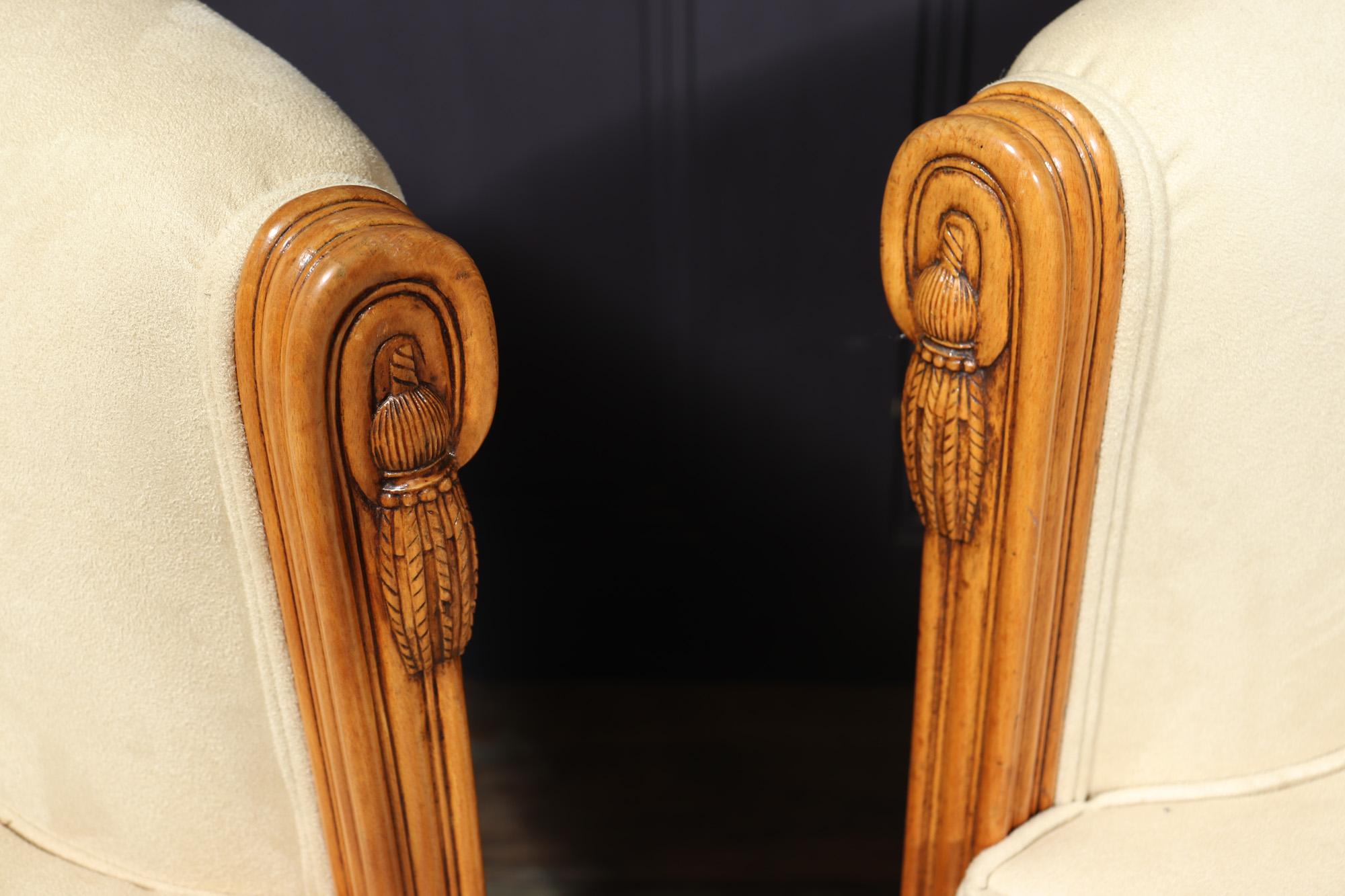 French Art Deco Armchairs by Paul Follot For Sale 3
