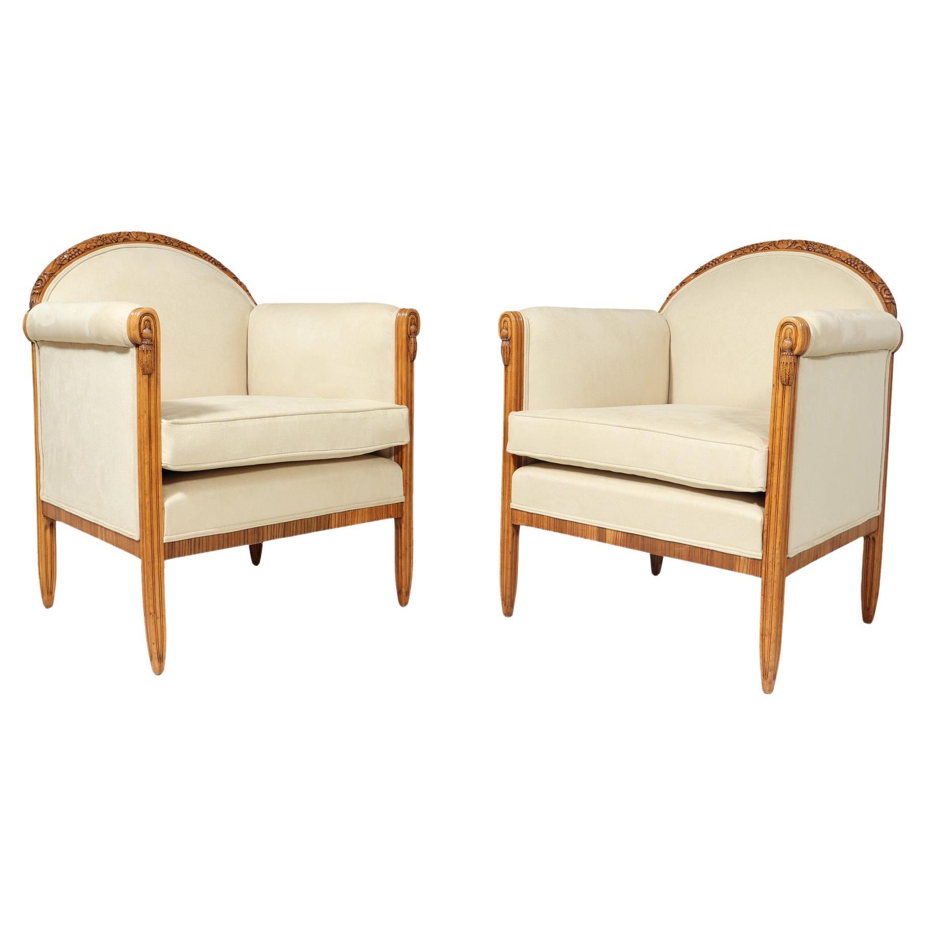 French Art Deco Armchairs by Paul Follot