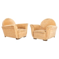 French Art Déco Armchairs in Flared Tulip Shape Original Condition 1930s