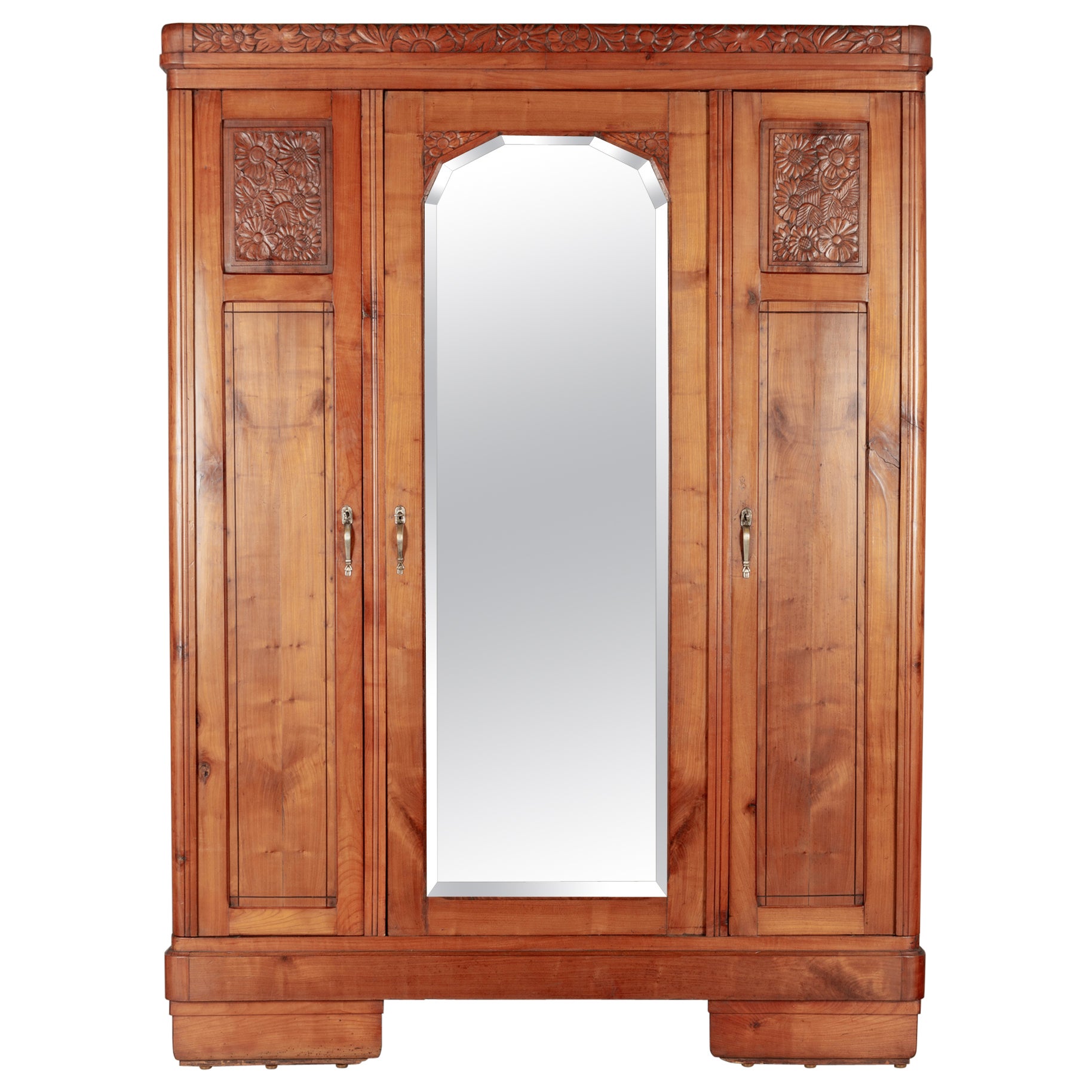 French Art Deco Armoire and a matching  Side Table