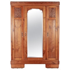 French Art Deco Armoire and a matching  Side Table