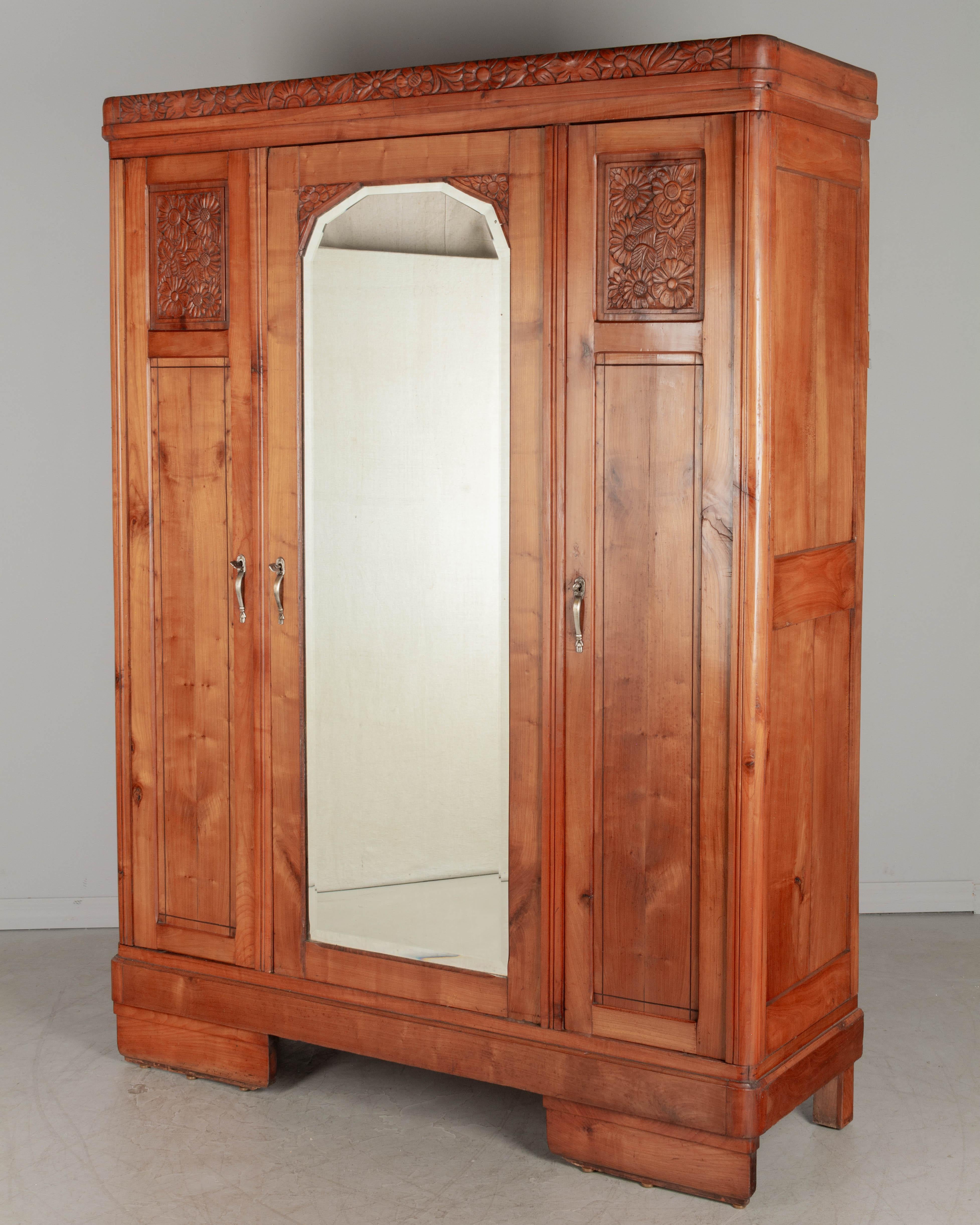 French Art Deco Armoire In Good Condition For Sale In Winter Park, FL