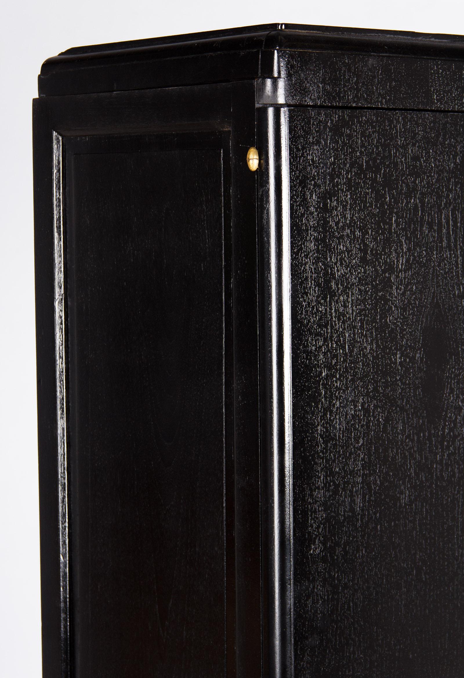 French Art Deco Black Cabinet or Armoire, 1930s 4