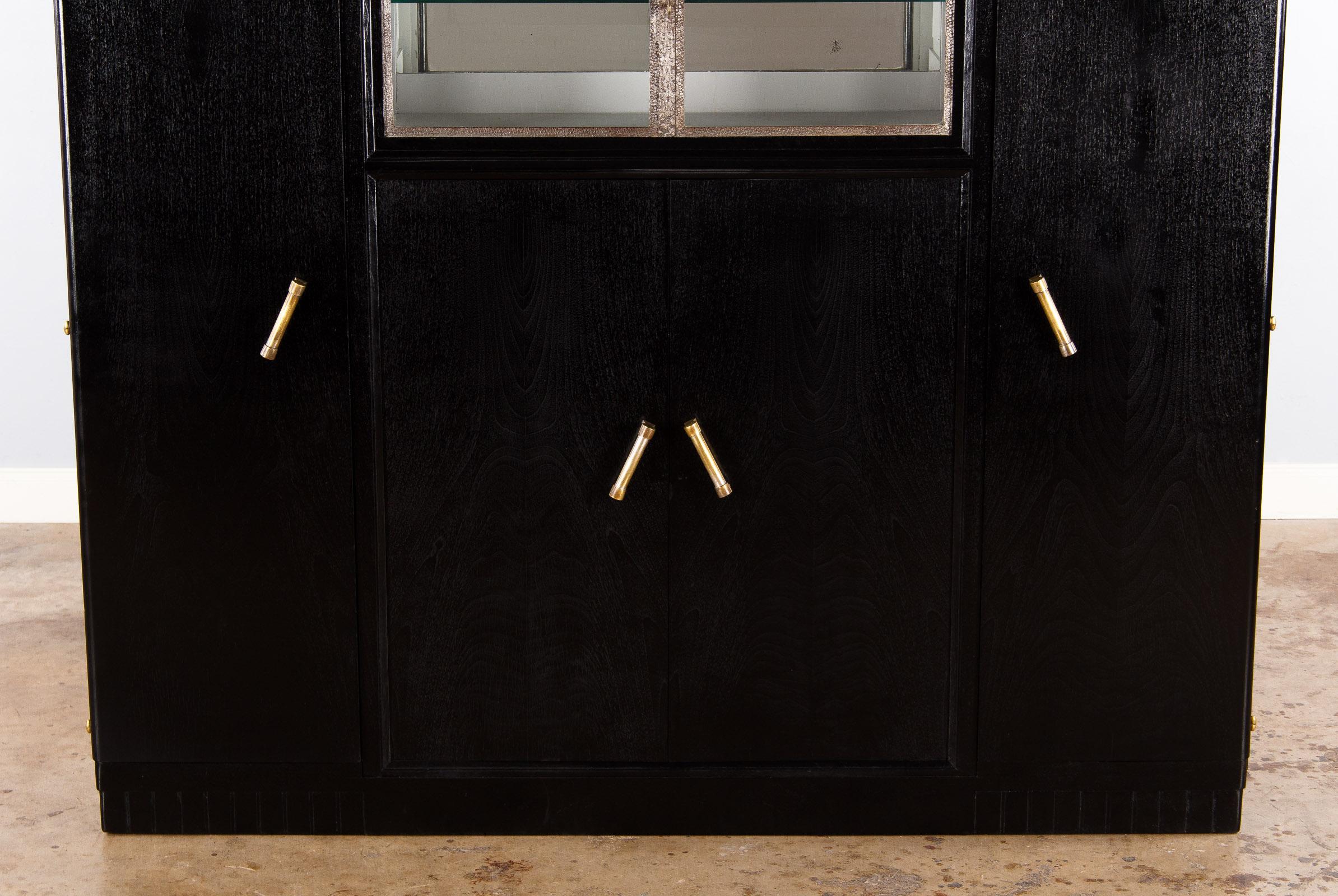 French Art Deco Black Cabinet or Armoire, 1930s 8