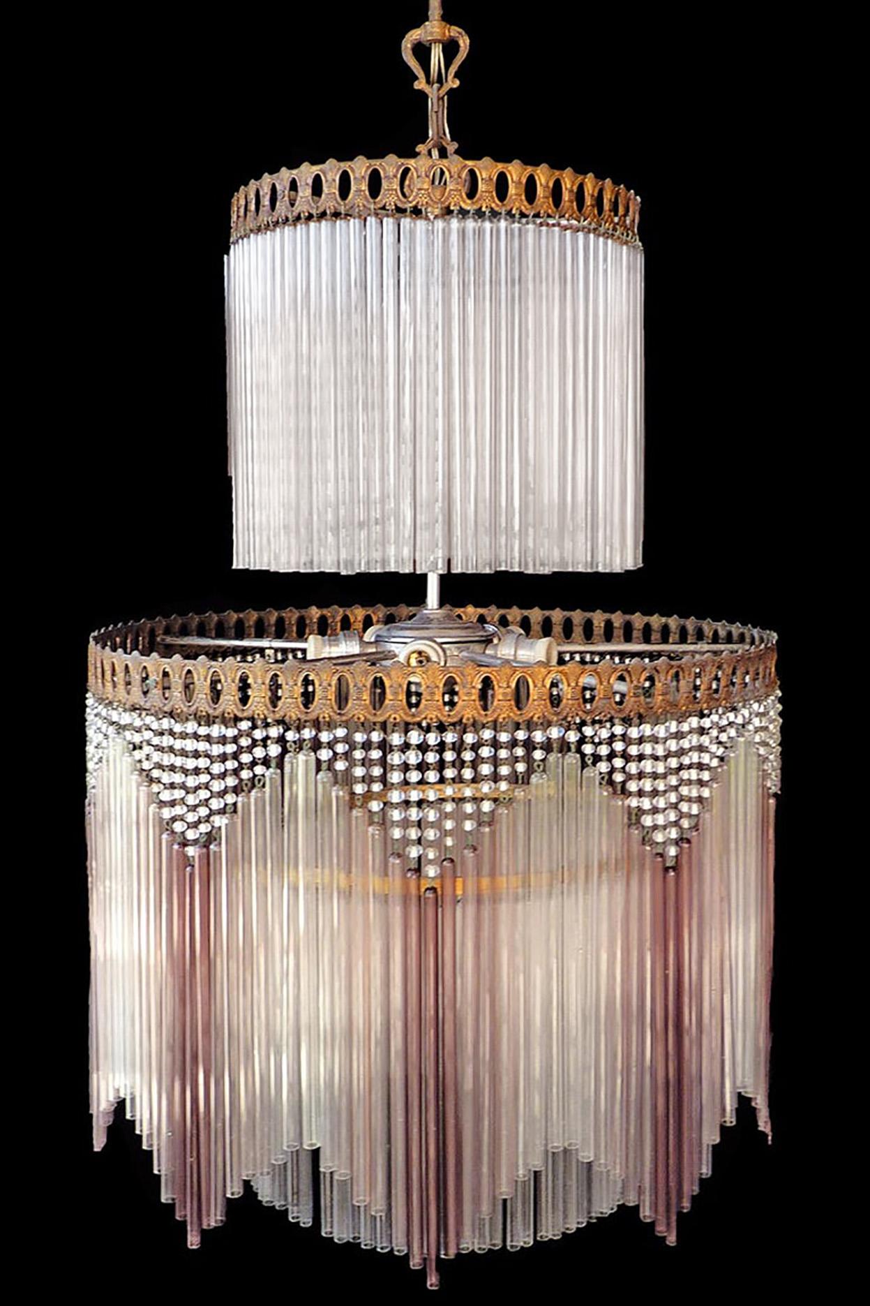 pink beaded chandelier