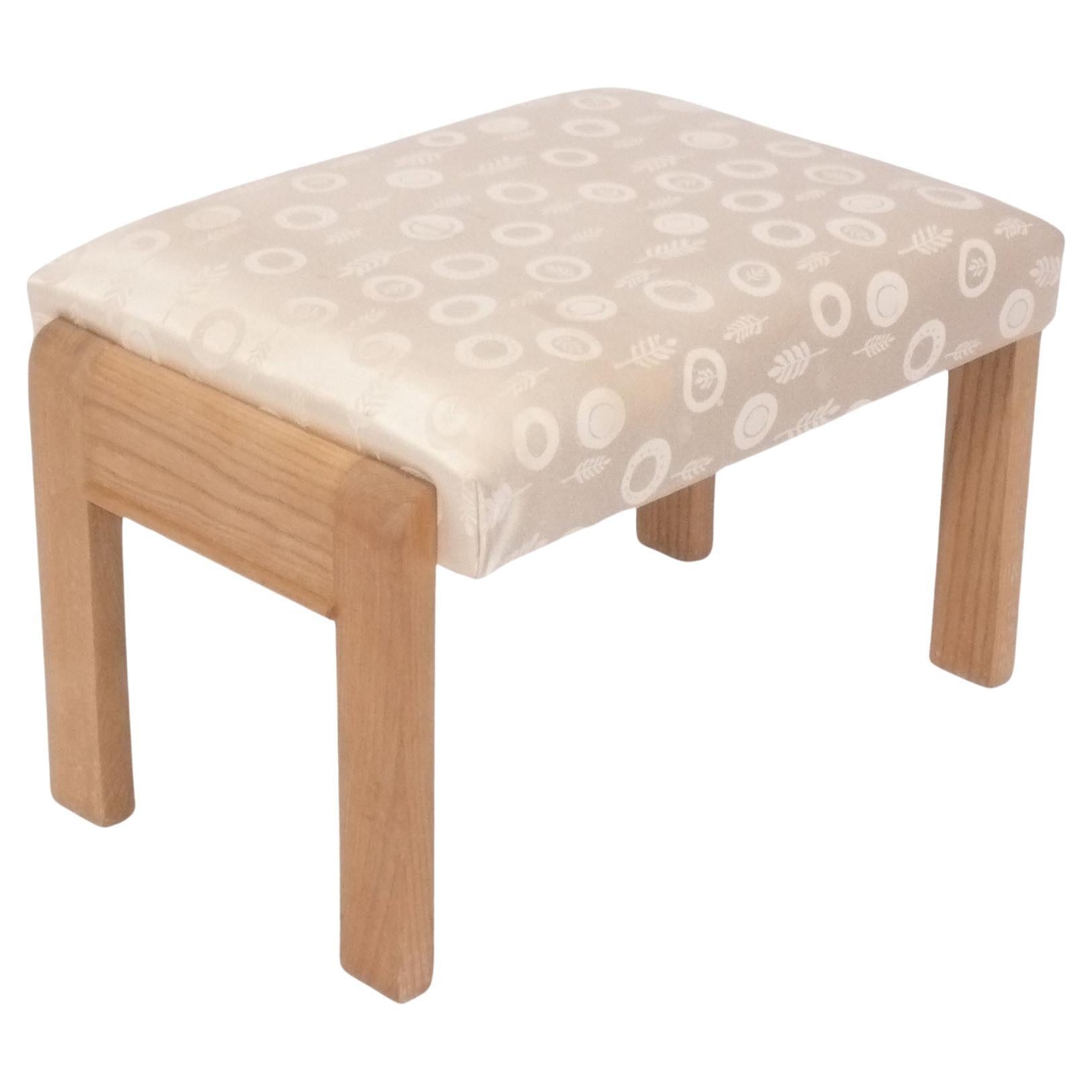 Tabouret ou ottoman en bois de frêne Art déco français