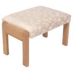 French Art Deco Ash Wood Stool or Ottoman