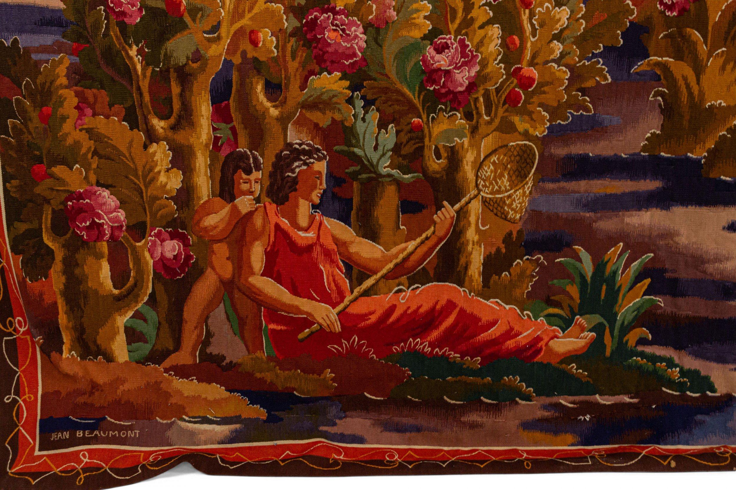 20th Century French Art Deco Aubusson Jean Beaumont Tapestry For Sale
