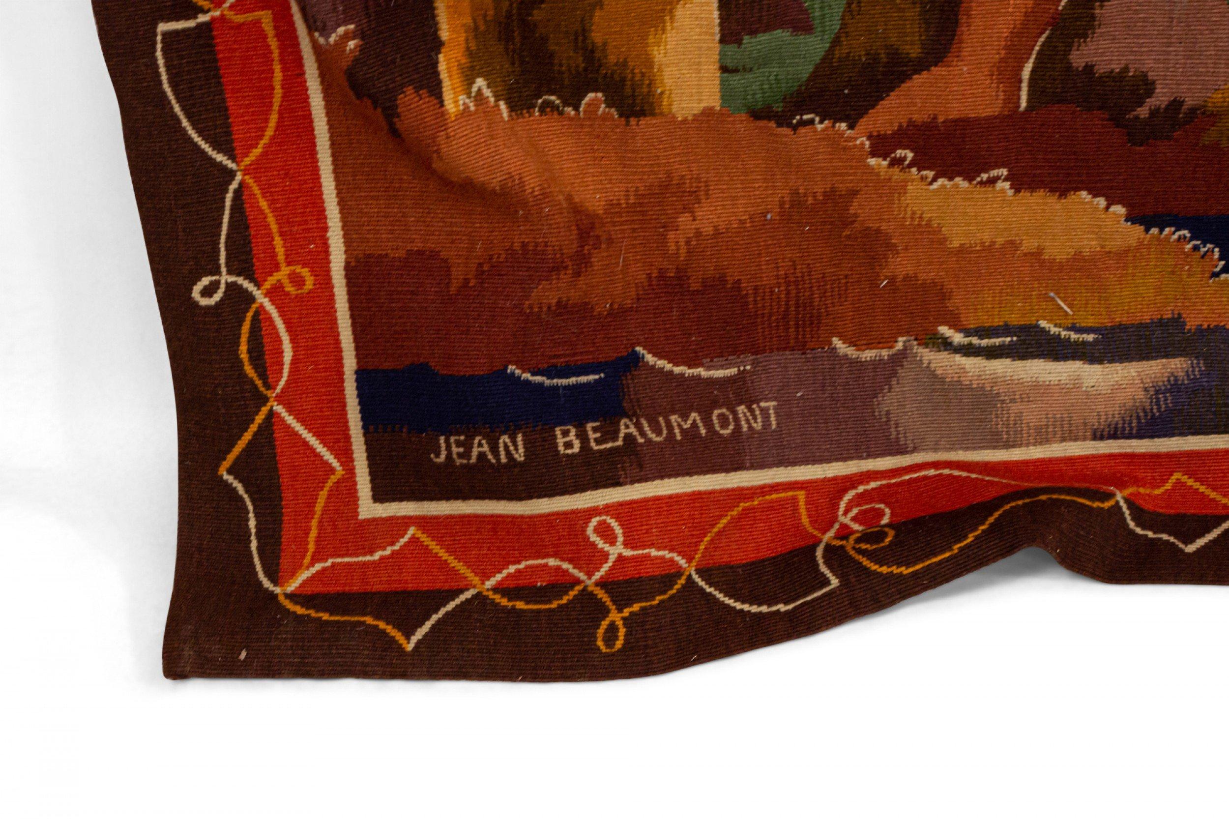 French Art Deco Aubusson Jean Beaumont Tapestry In Good Condition For Sale In New York, NY