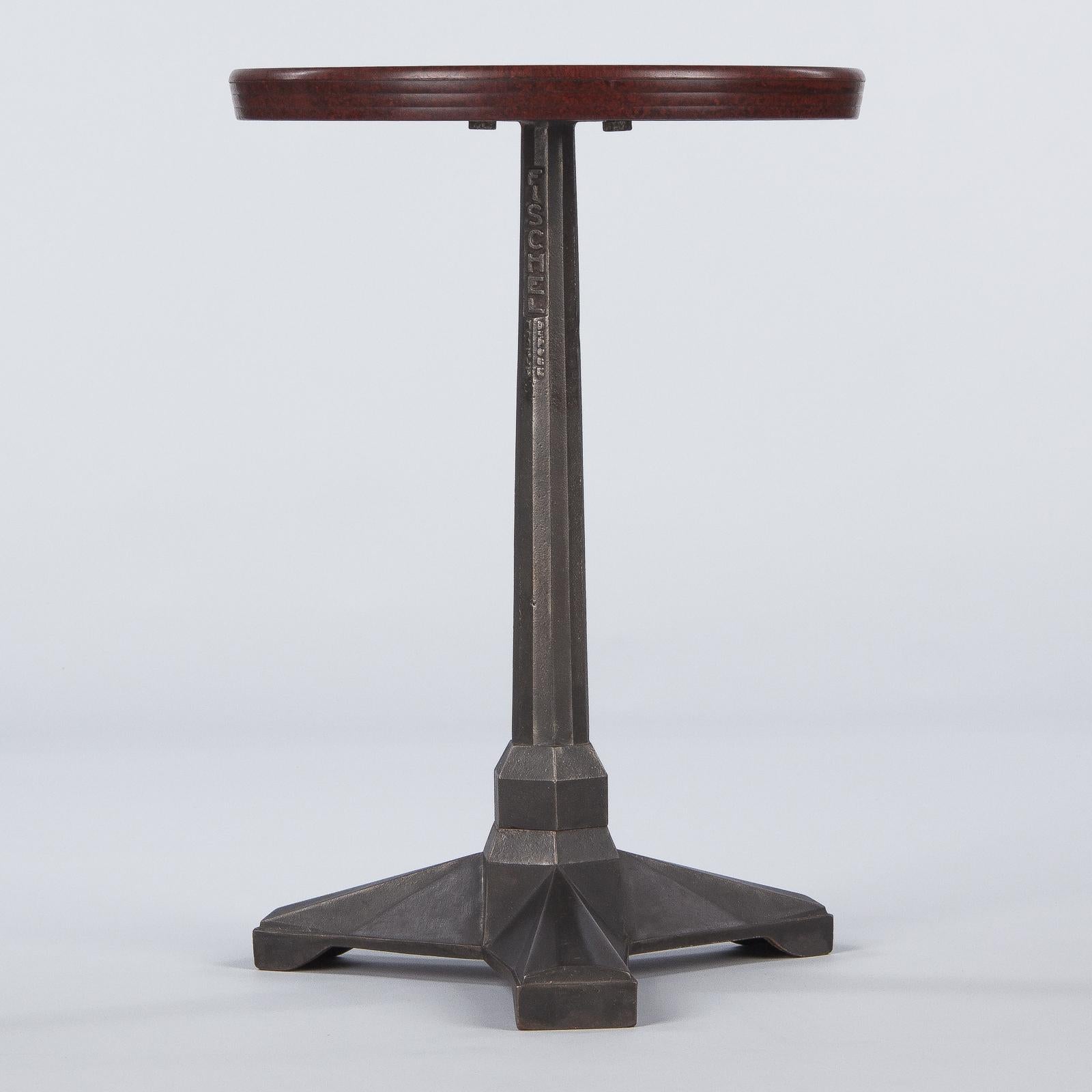 French Art Deco Bakelite and Iron Bistro Table by Fischel, 1930s 6