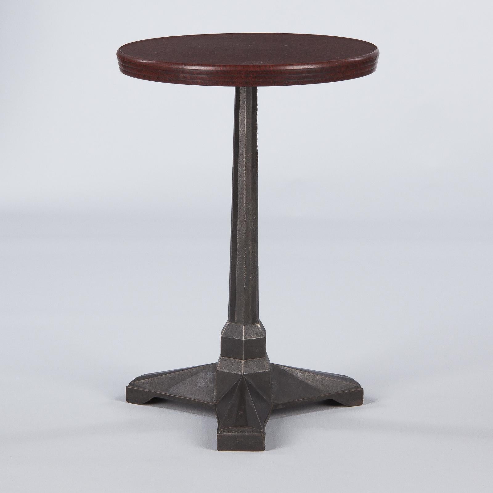 French Art Deco Bakelite and Iron Bistro Table by Fischel, 1930s 1