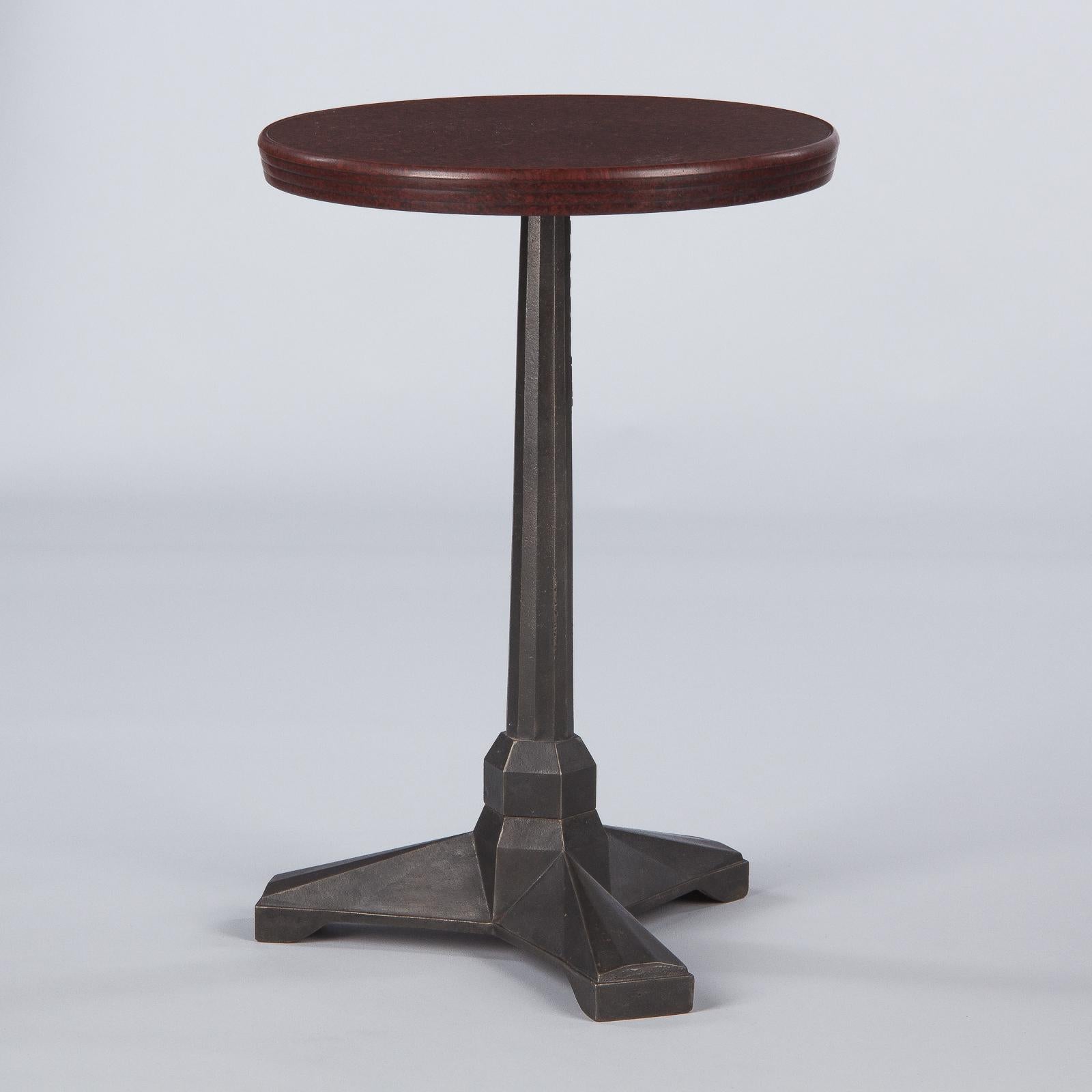 French Art Deco Bakelite and Iron Bistro Table by Fischel, 1930s 3