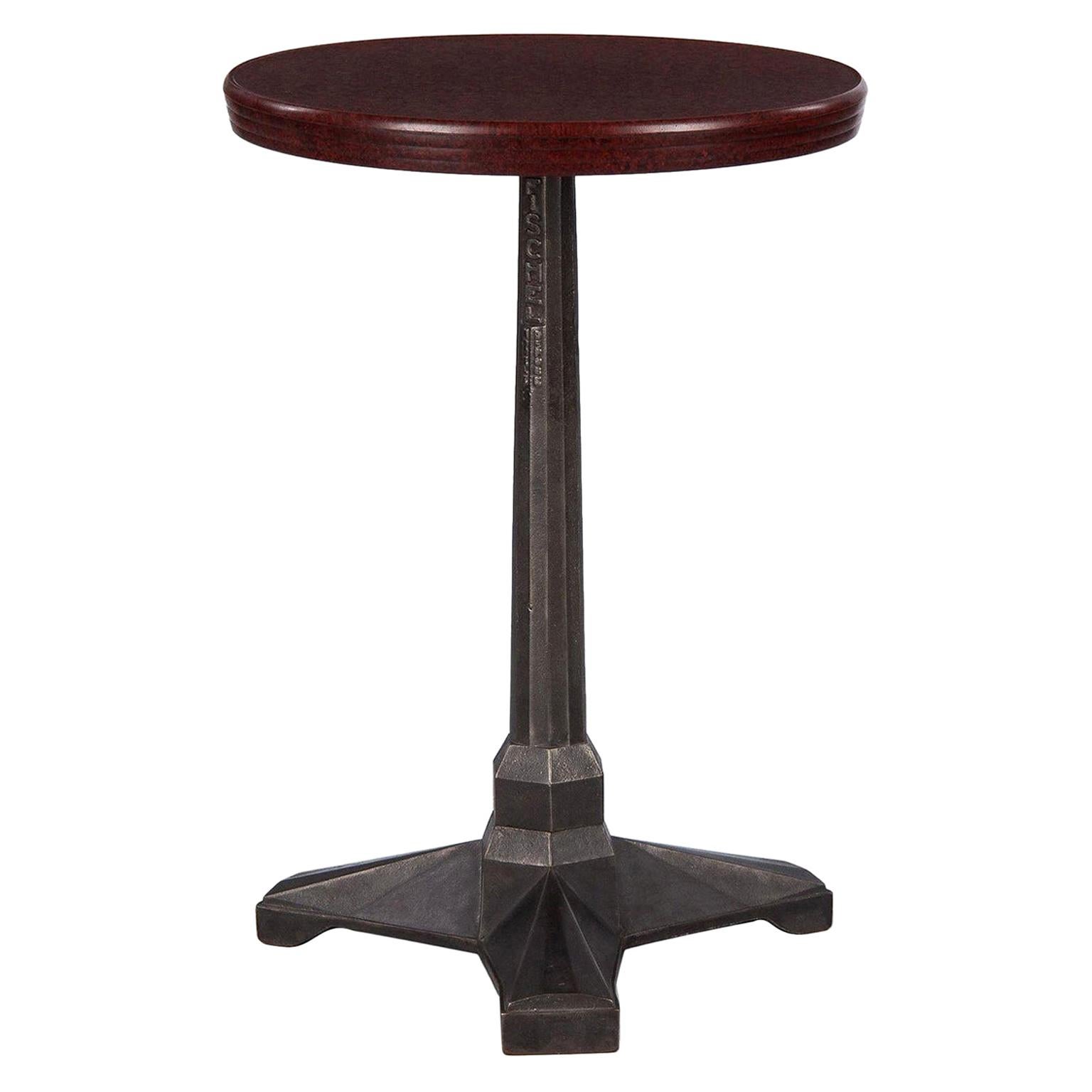 French Art Deco Bakelite and Iron Bistro Table by Fischel, 1930s