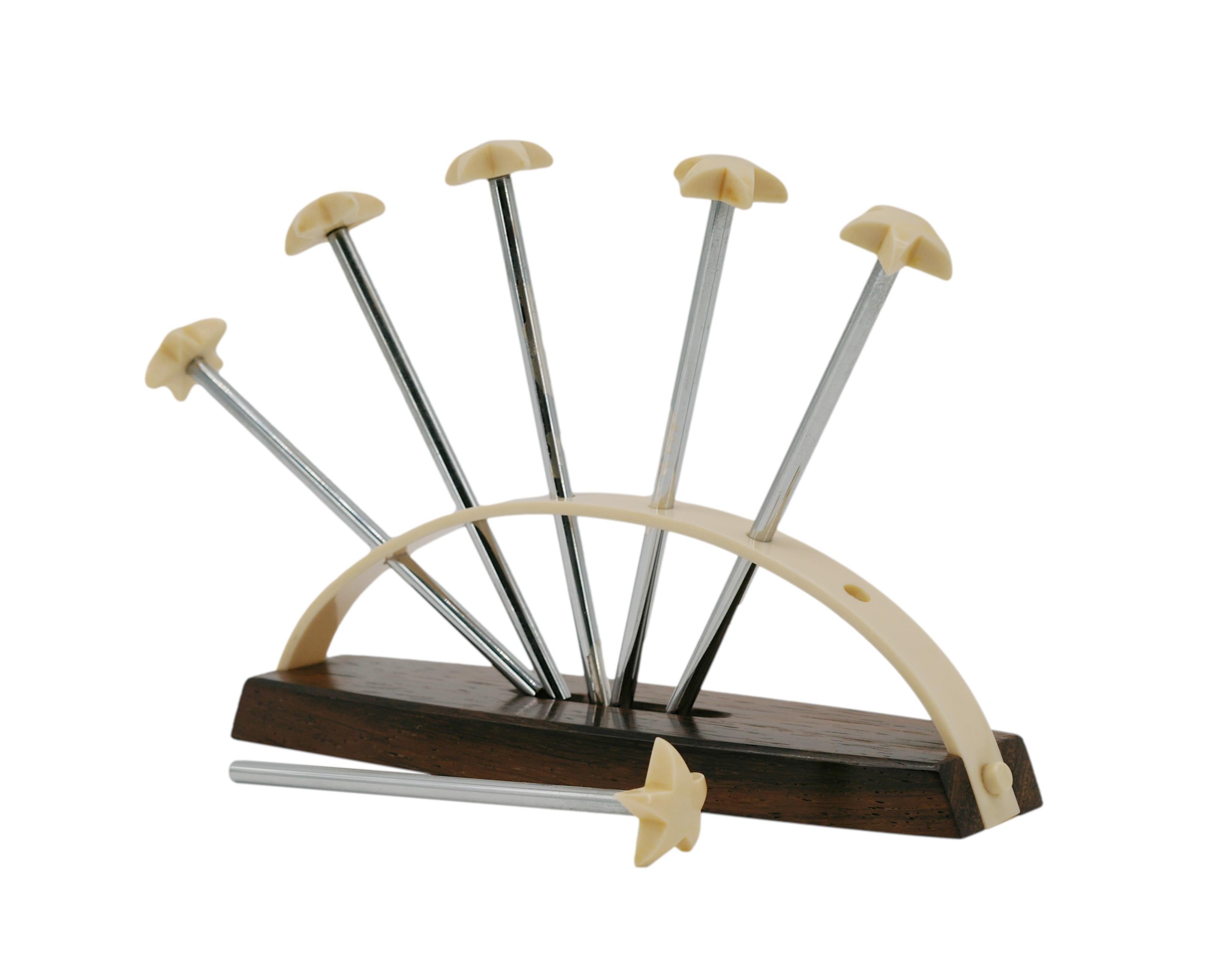 Mid-20th Century French Art Deco Bakelite Cocktail Stirrers, 1930s For Sale