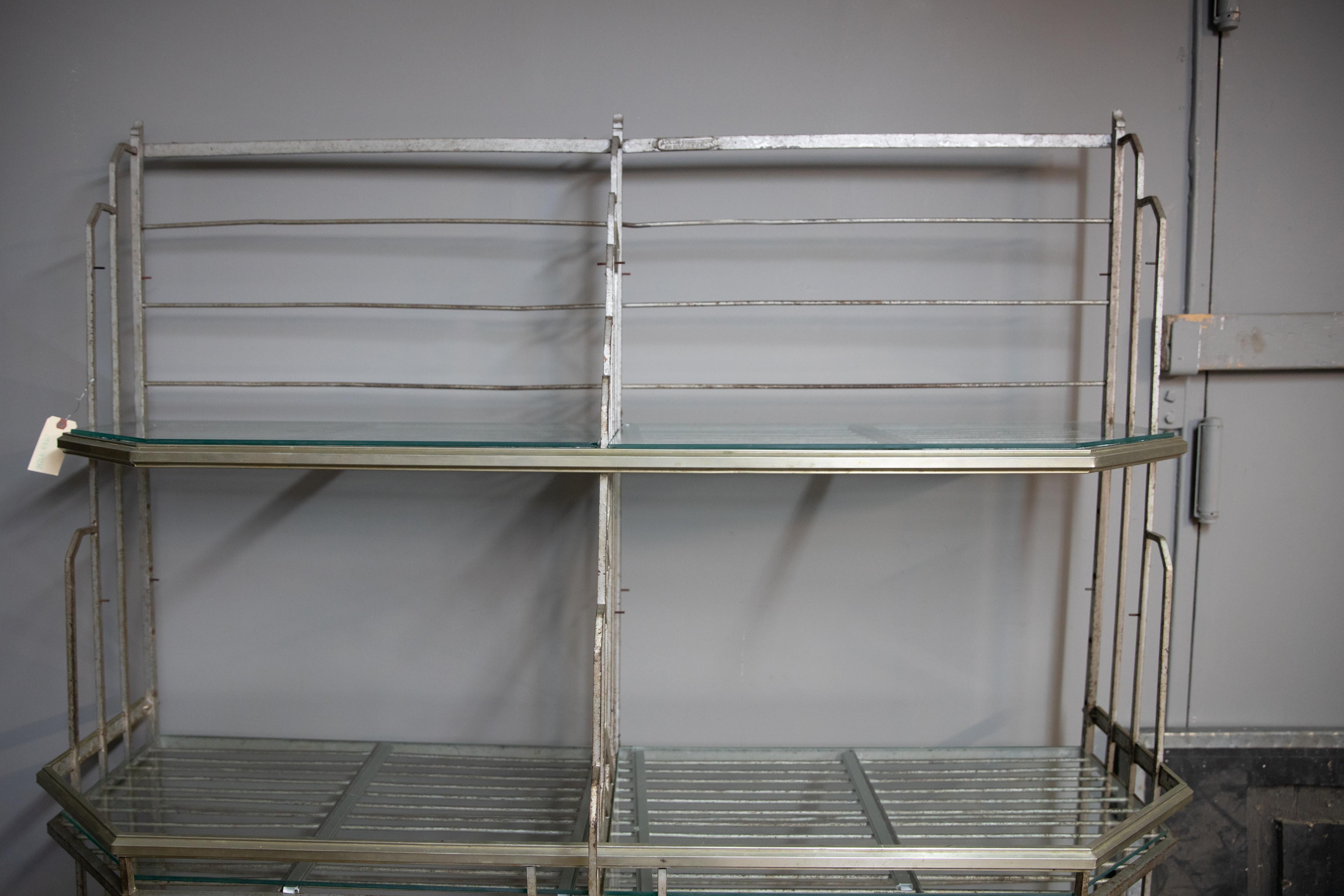 French Art Deco Bakers Rack Made in Leon France In Fair Condition In Hudson, NY