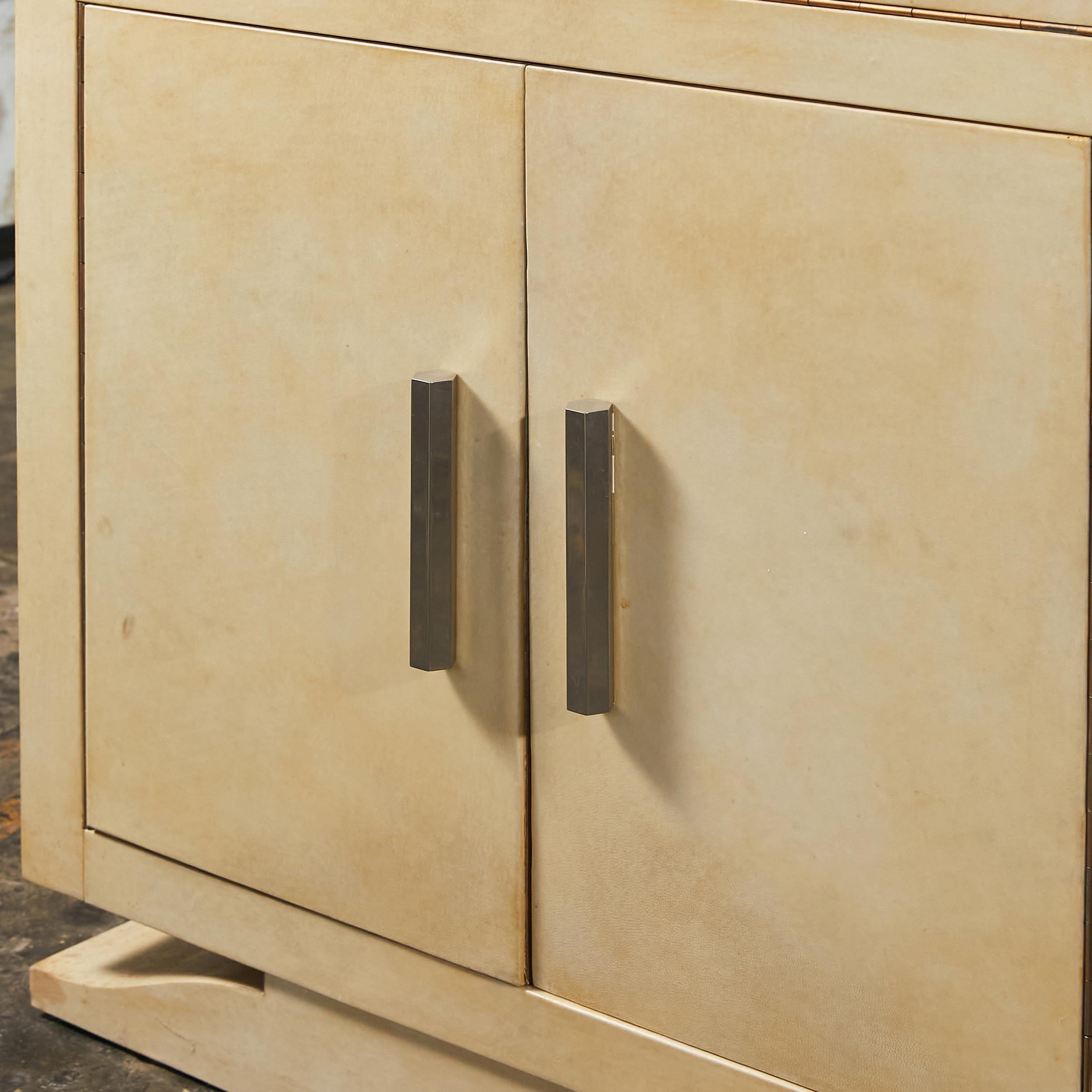 French Art Deco Bar Cabinet Covered in Goatskin 6