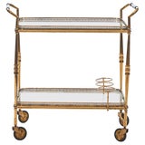 French Art Deco Bar Cart or Tea Trolley in Brass with Glass Trays at  1stDibs | art deco tea trolley, french bar cart, tea trolley cart