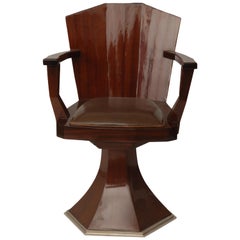 French Art Deco Barber Chair in Mahogany