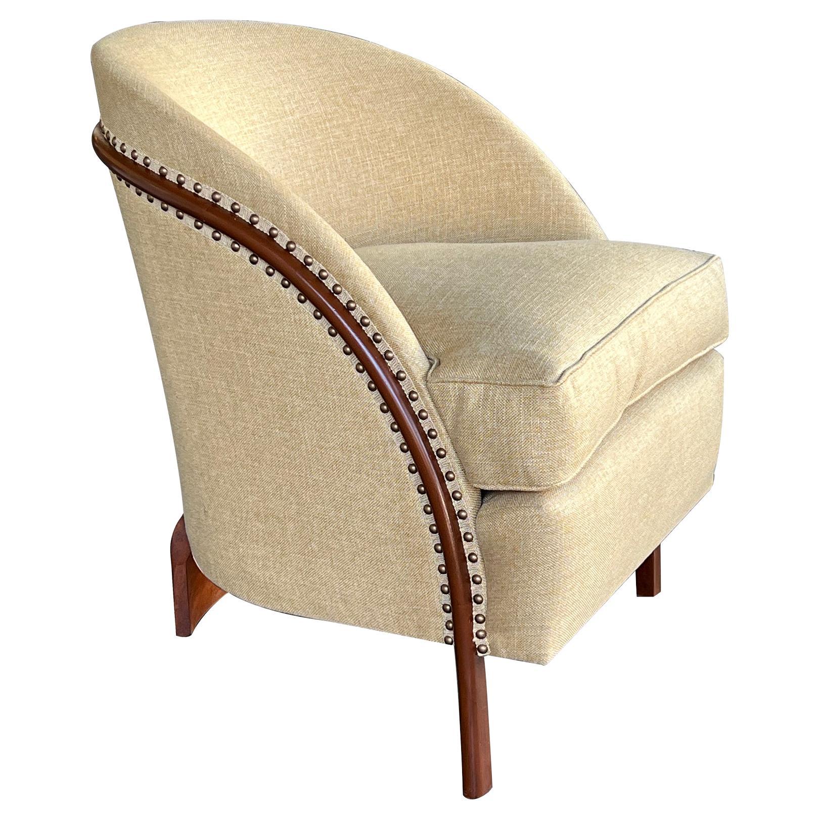 French Art Deco Barrel-back Tripod Bergere