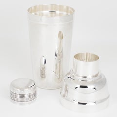 French Art Deco Barware Silver Plate Cocktail Shaker by Ercuis, Paris