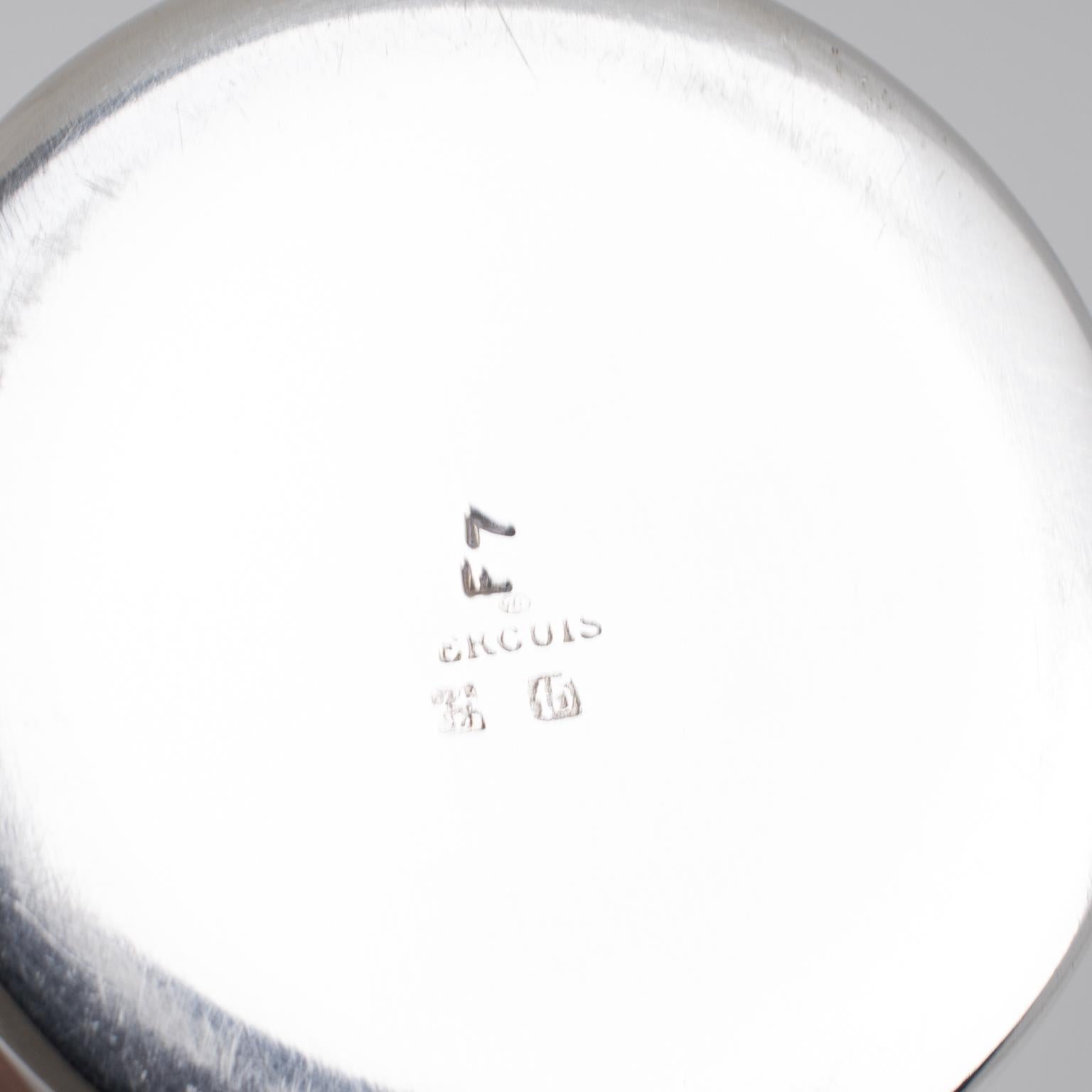 Französischer versilberter Cocktailshaker aus Bargeschirr im Art déco-Stil von Ercuis, Paris (Metall) im Angebot