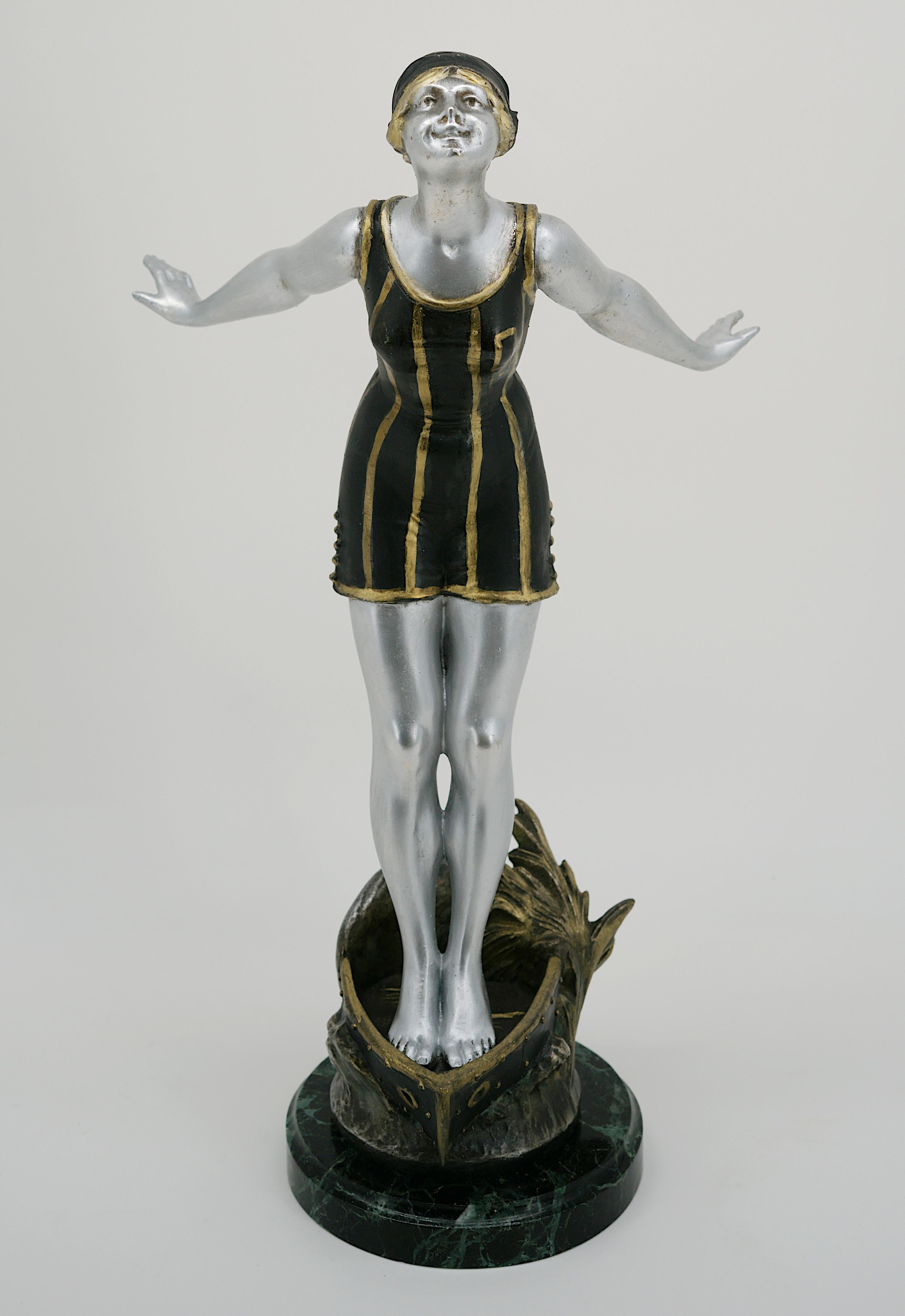 Mid-20th Century French Art Deco Bather Sculpture, 1930s