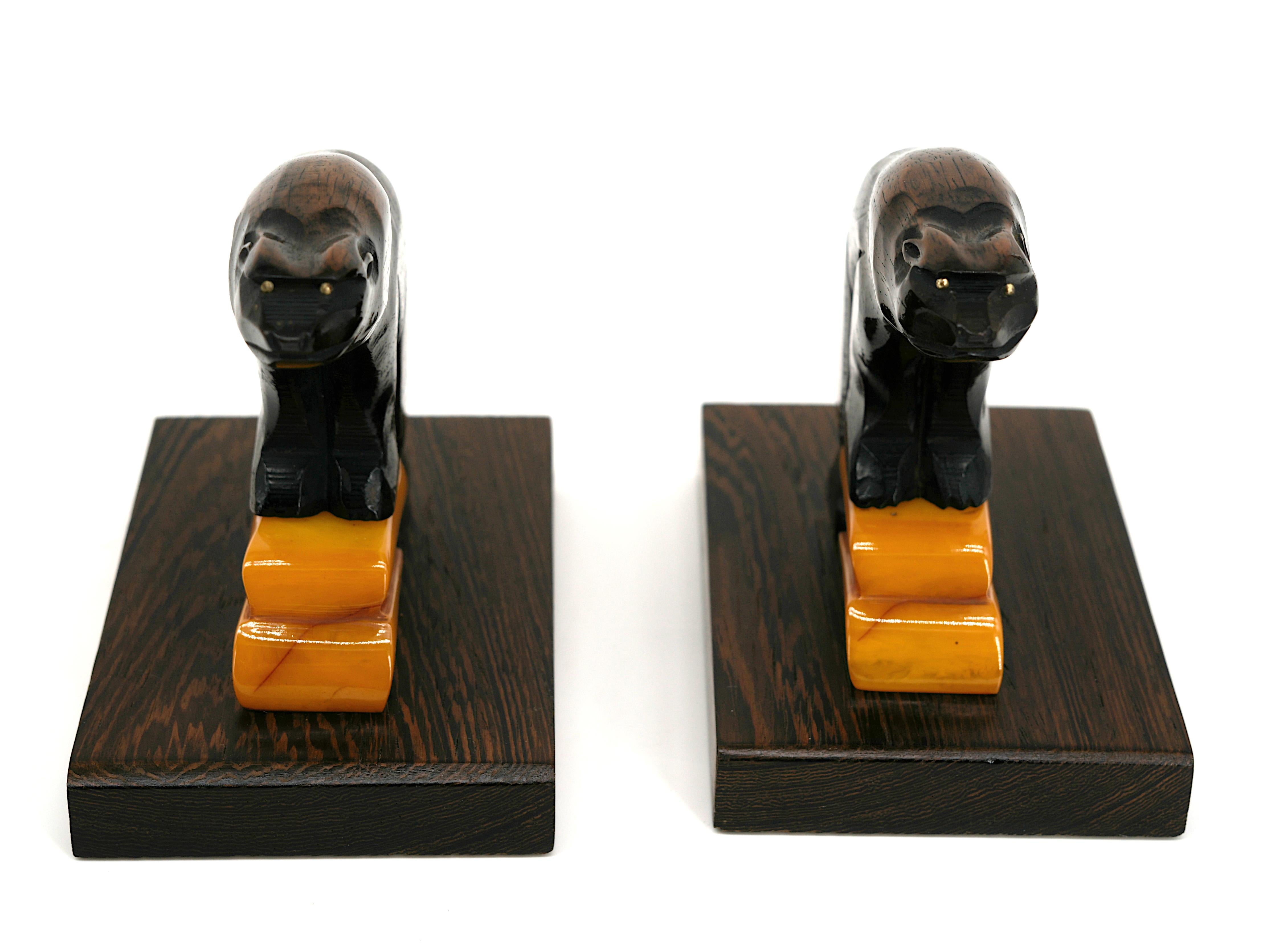 Mid-20th Century French, Art Deco Bears Bookends, 1930s For Sale