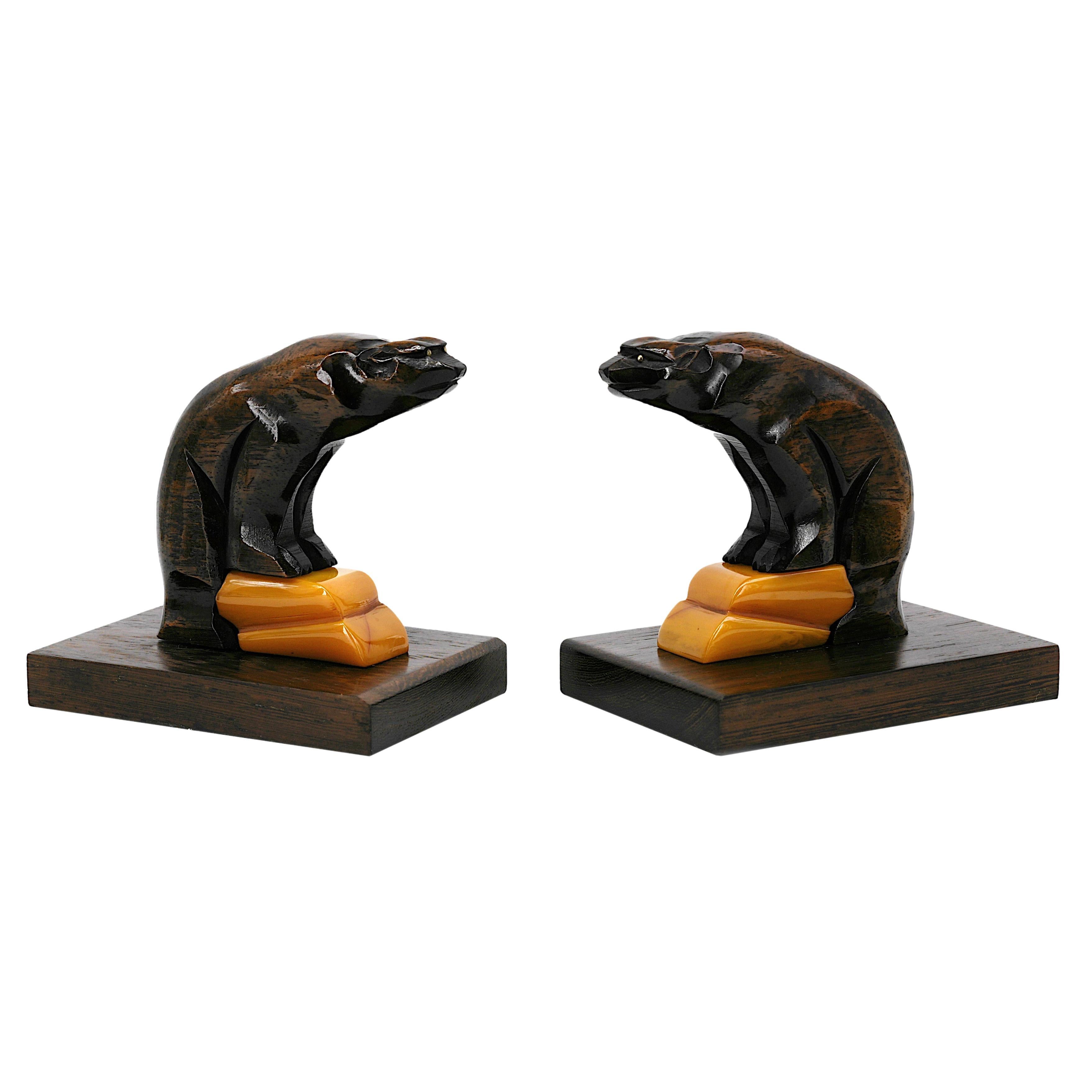 French, Art Deco Bears Bookends, 1930s For Sale