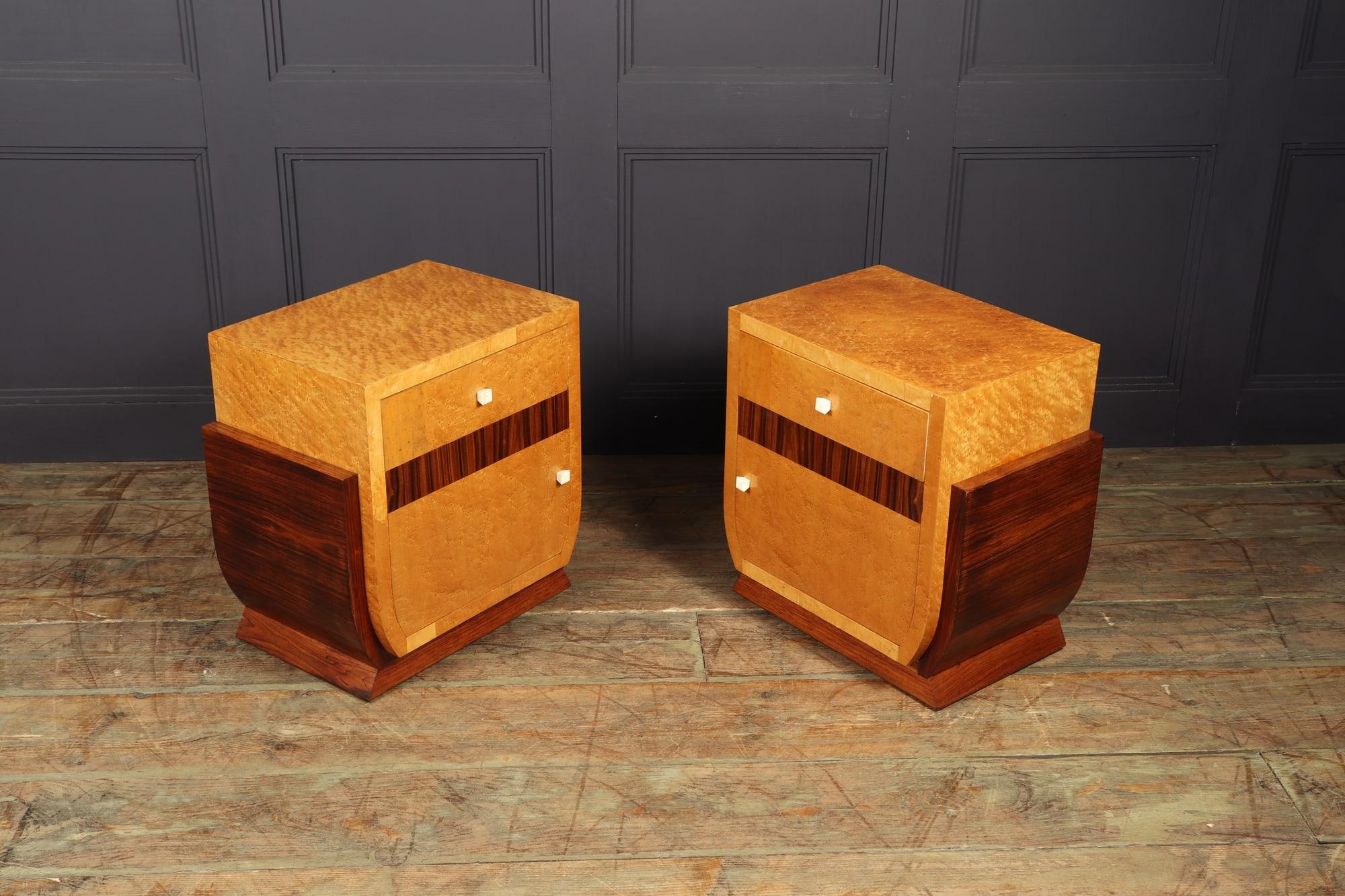 French Art Deco Bedside Cabinets, c1930 4