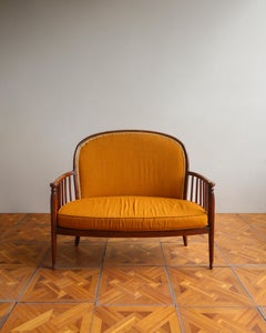French Art Deco Beechwood Loveseat