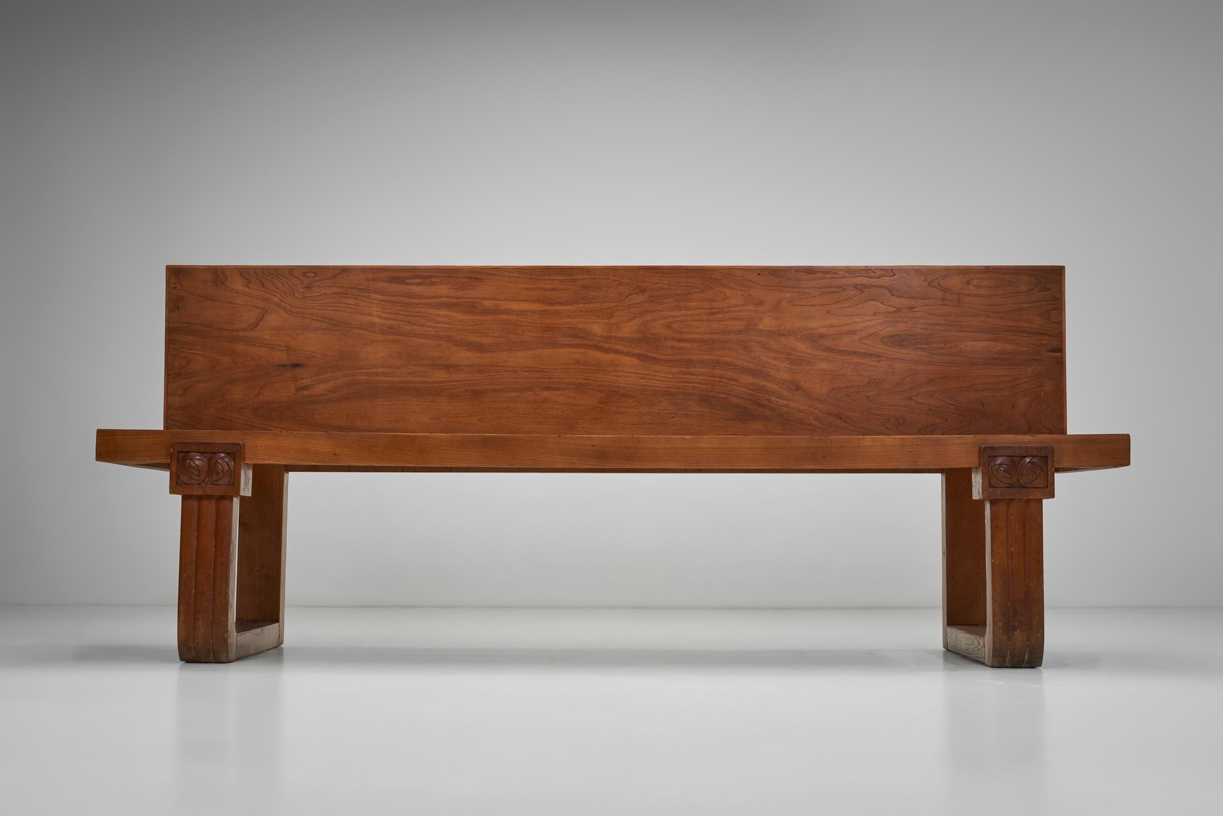 Banco Art Decó francés, Francia ca 1930s Madera en venta